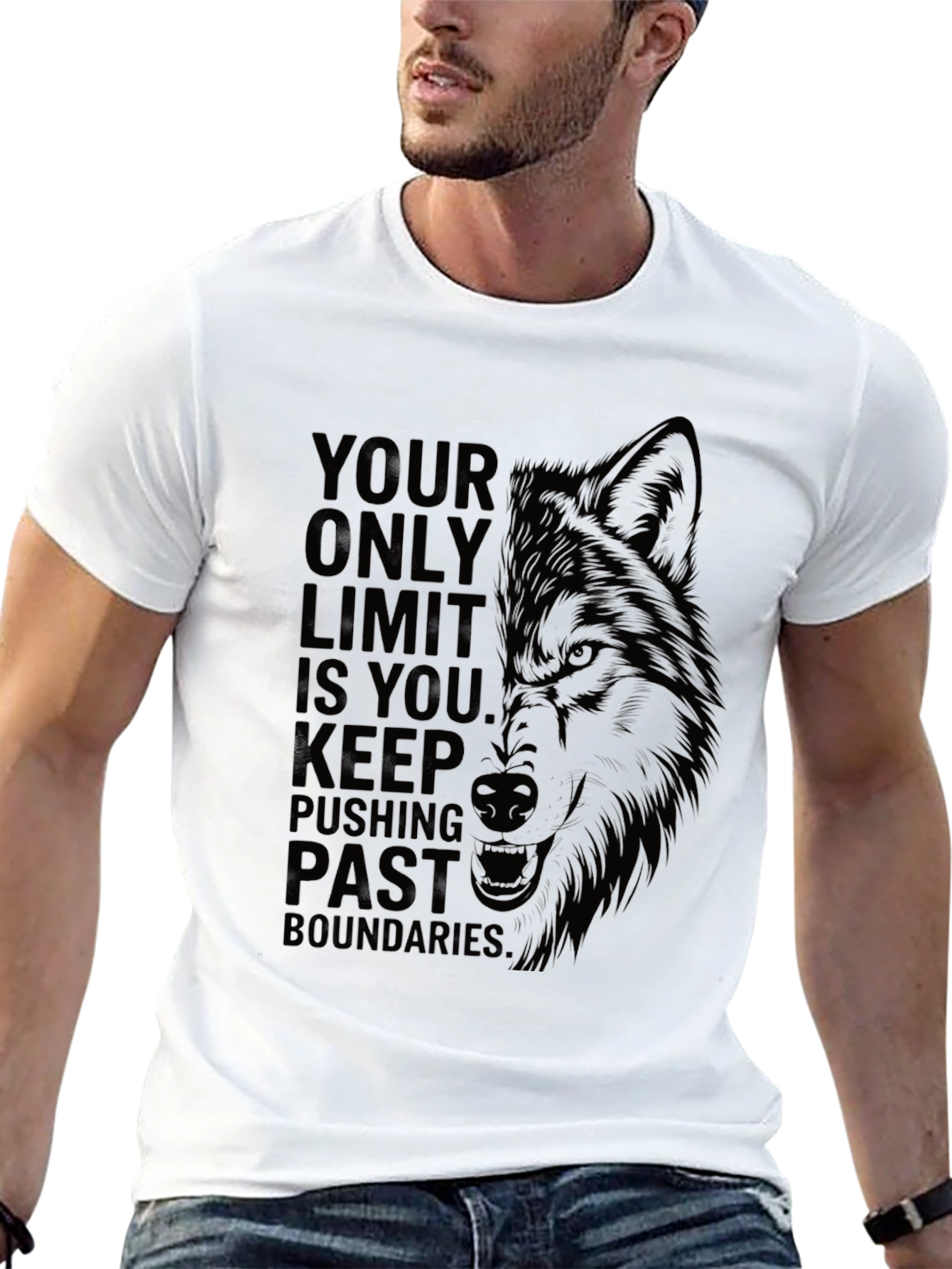 Motivational Wolf Graphic T-Shirt