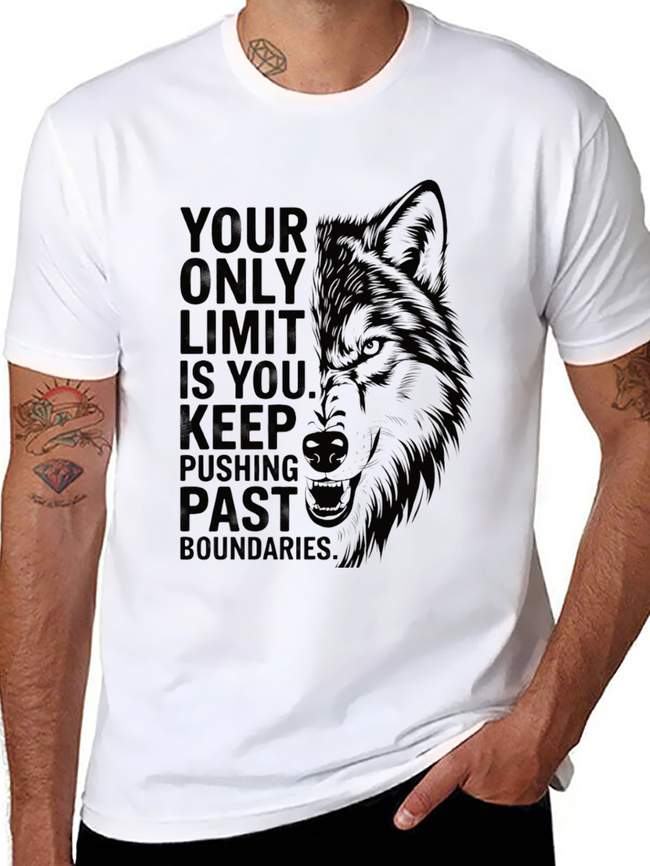 Motivational Wolf Graphic T-Shirt