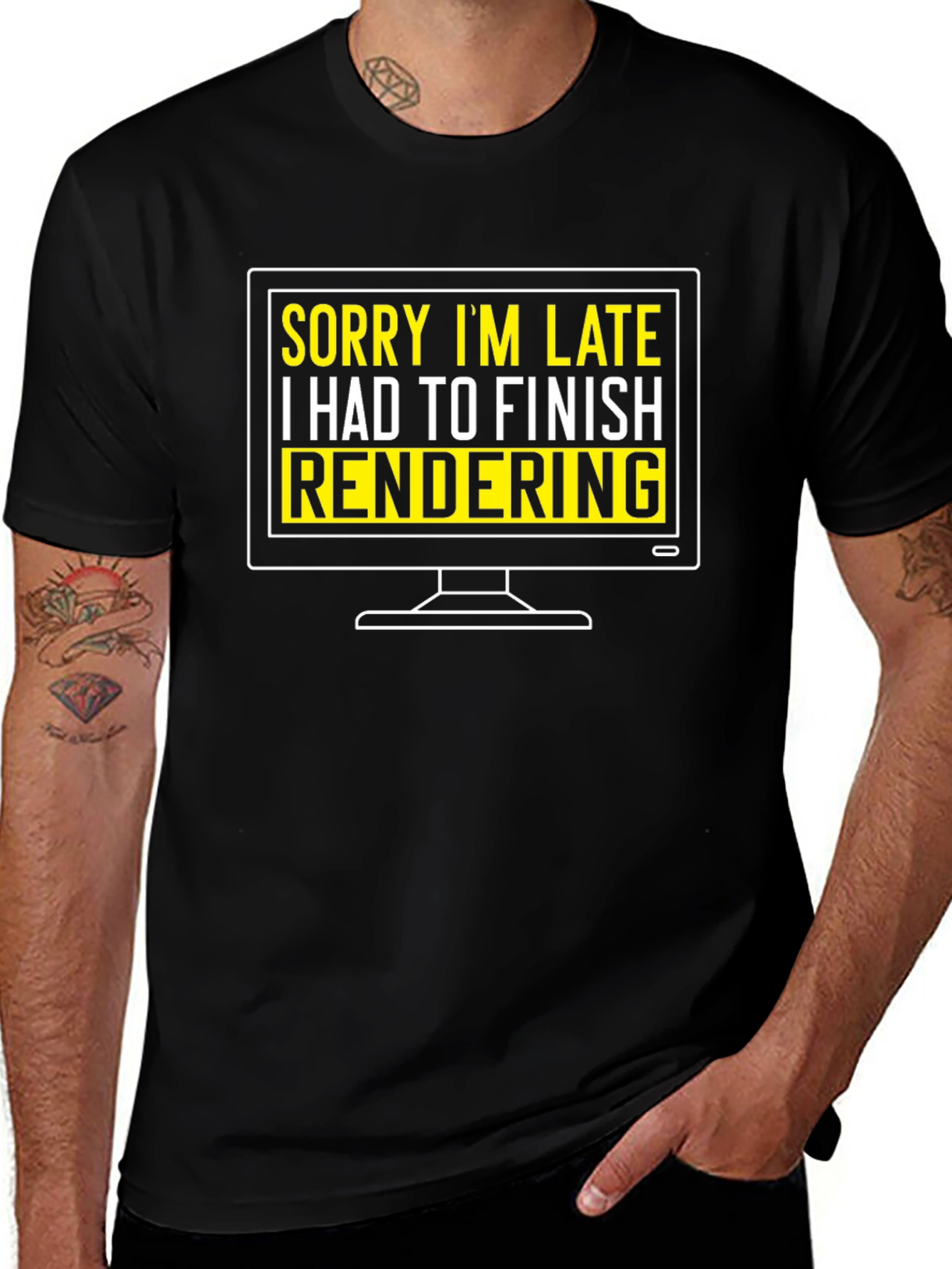 Sorry Im Late Rendering Graphic T-Shirt