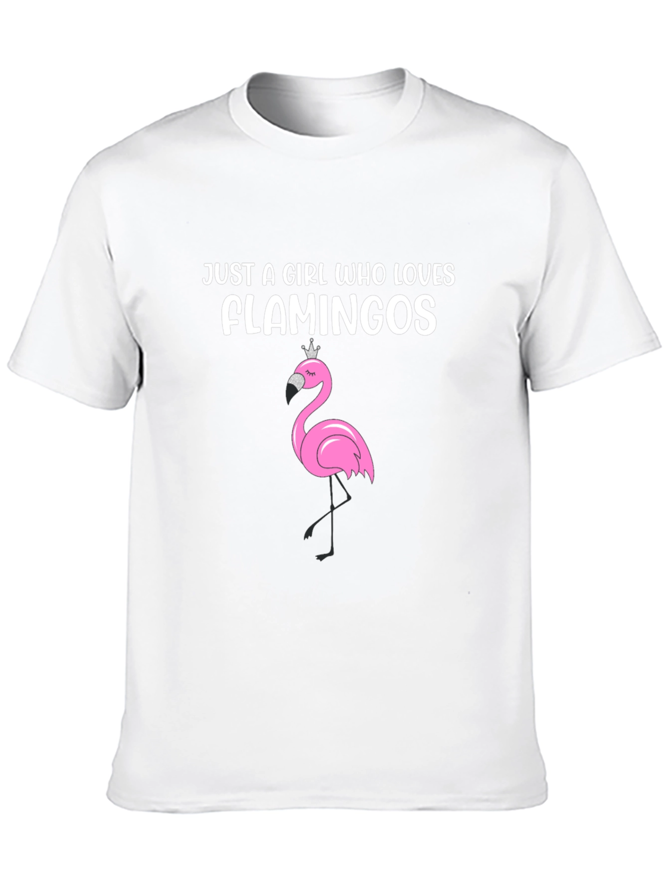 Girl Who Loves Flamingos Black T-Shirt
