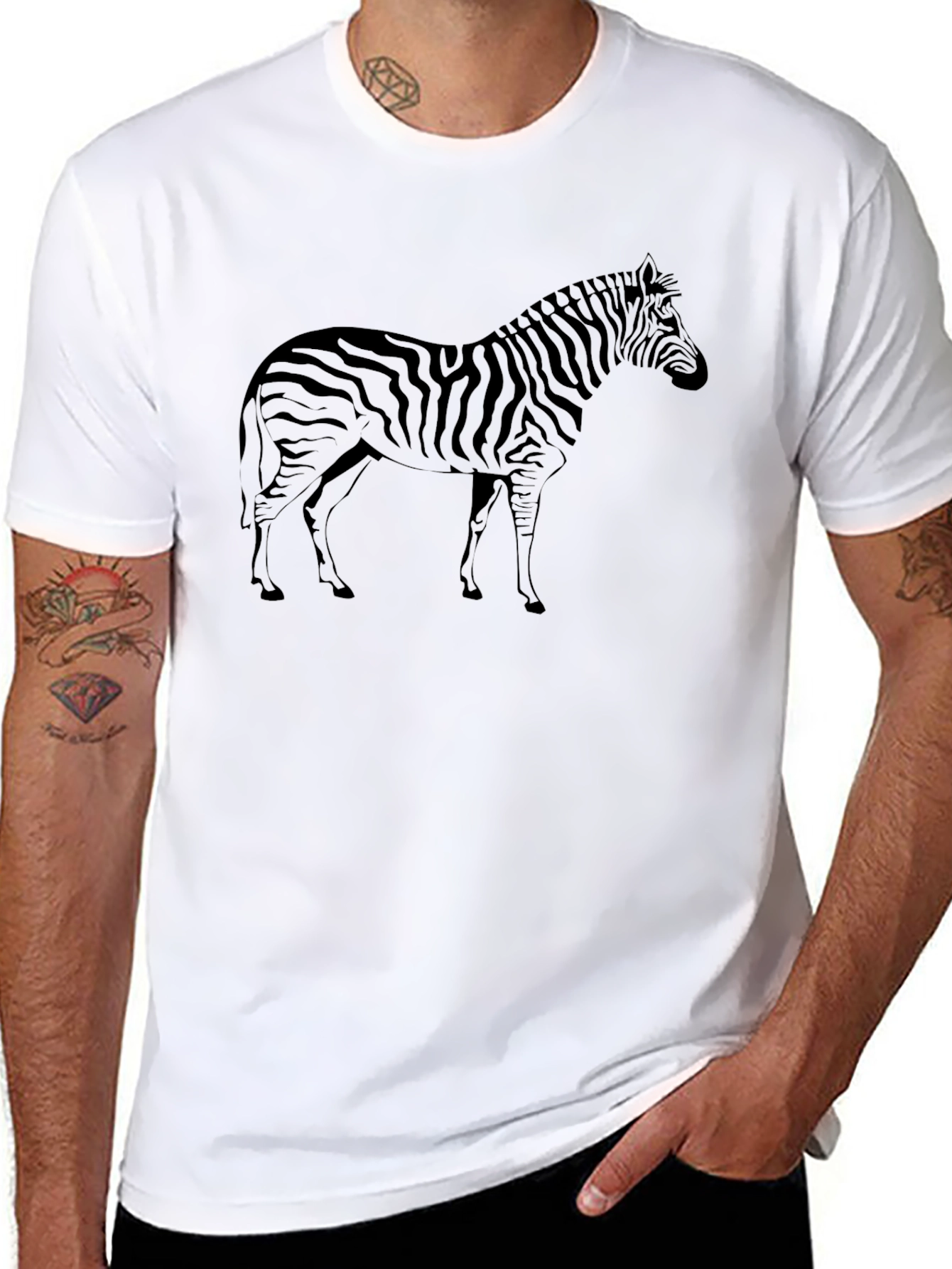 Zebra Graphic Black T-Shirt