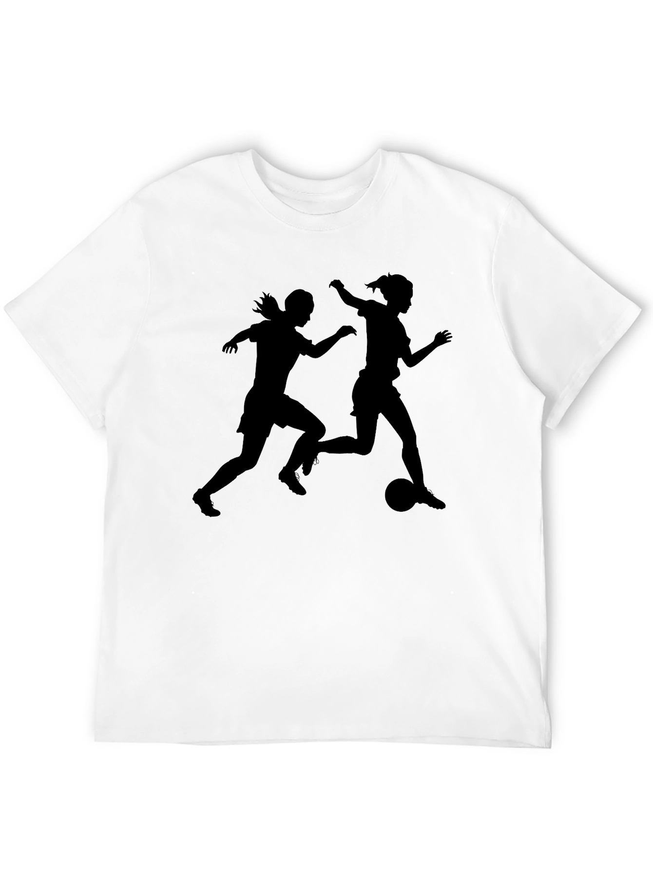 Black Soccer Silhouette Graphic T-Shirt
