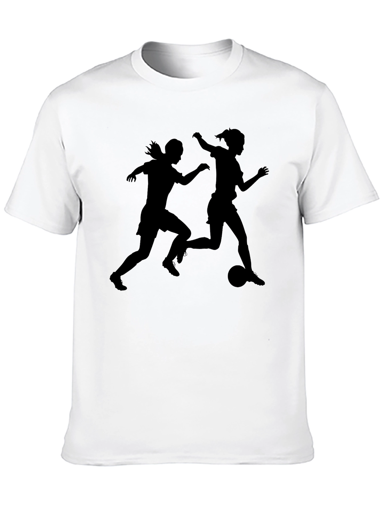 Black Soccer Silhouette Graphic T-Shirt