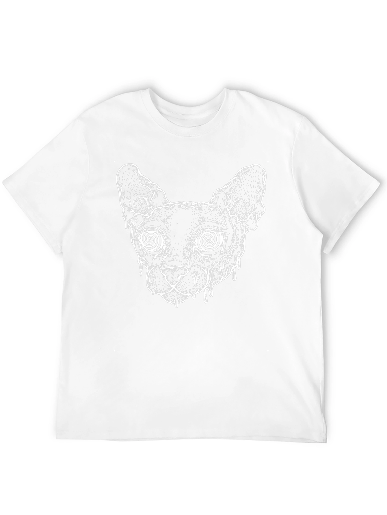 Hypnotic Cat Graphic Tee - Black Cotton T-Shirt