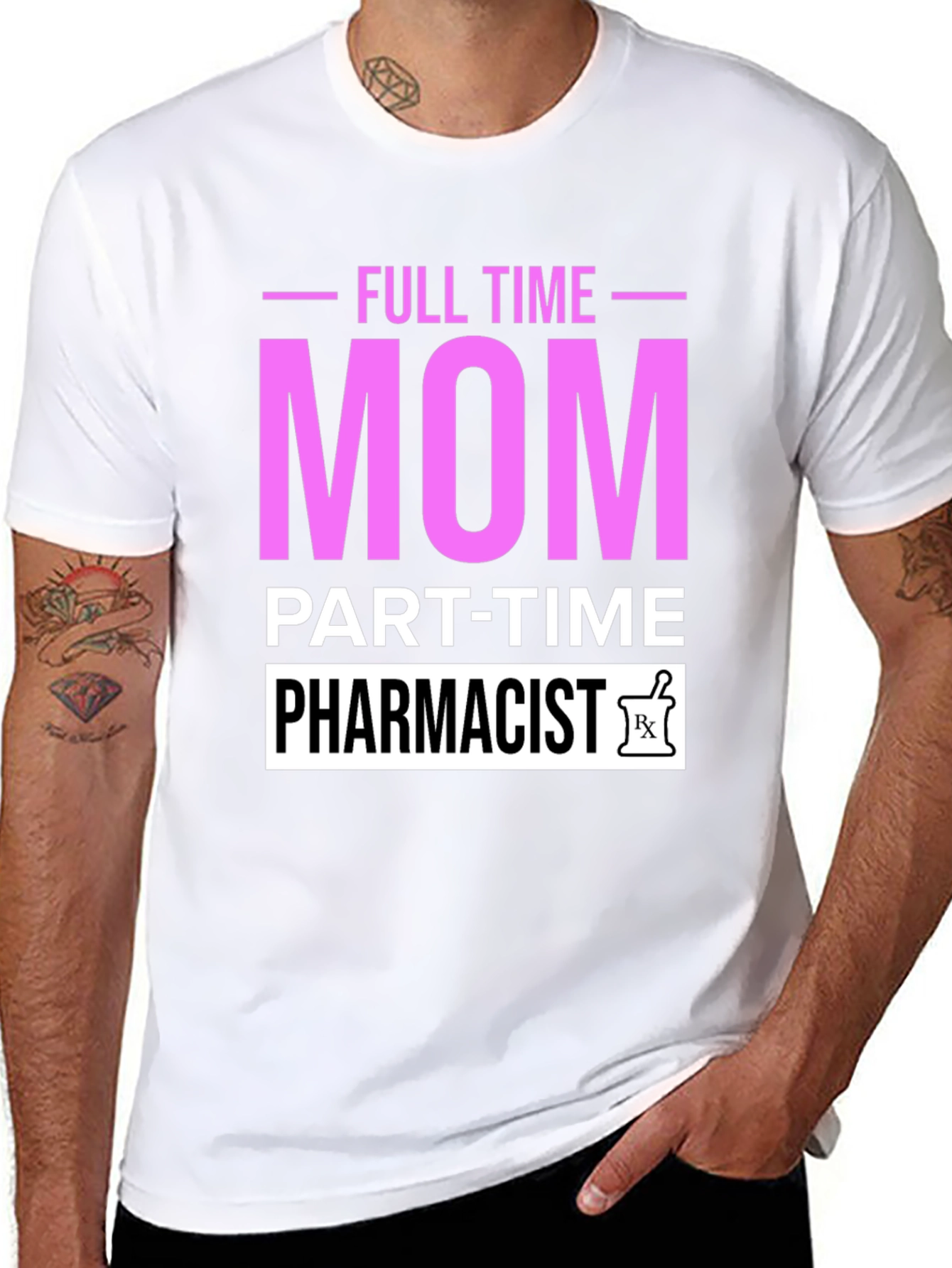Full Time Mom Part-Time Pharmacist Graphic T-Shirt