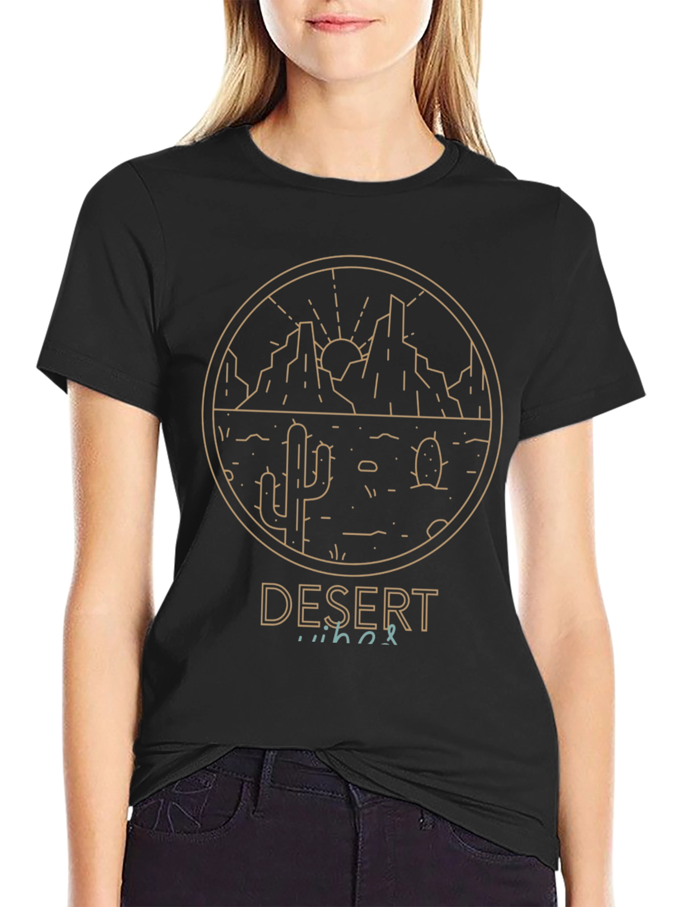 Desert Vibes Graphic Tee - Mens Black T-Shirt