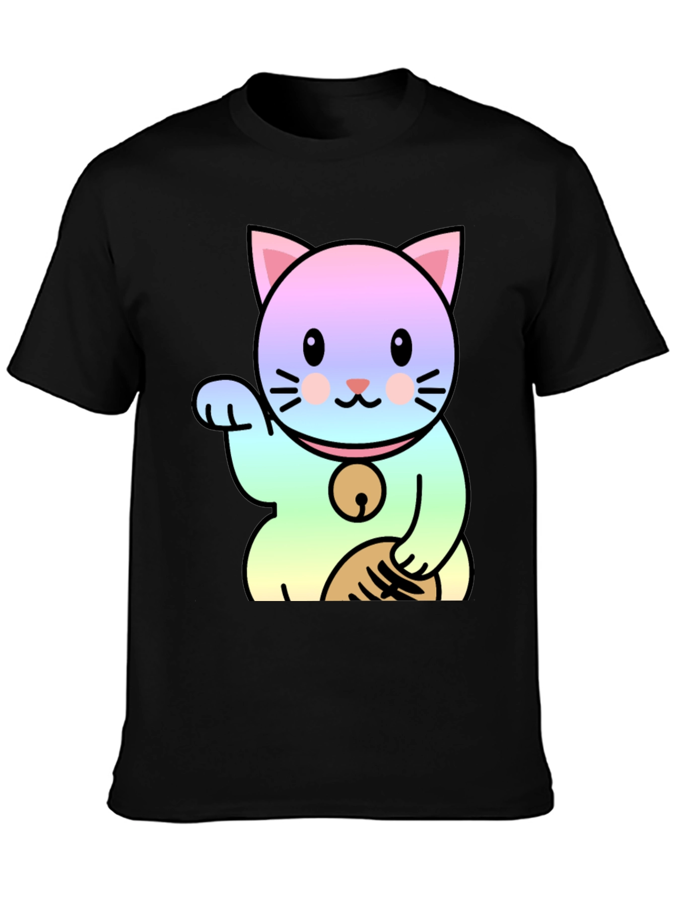 Lucky Cat Graphic Tee - Kawaii Style