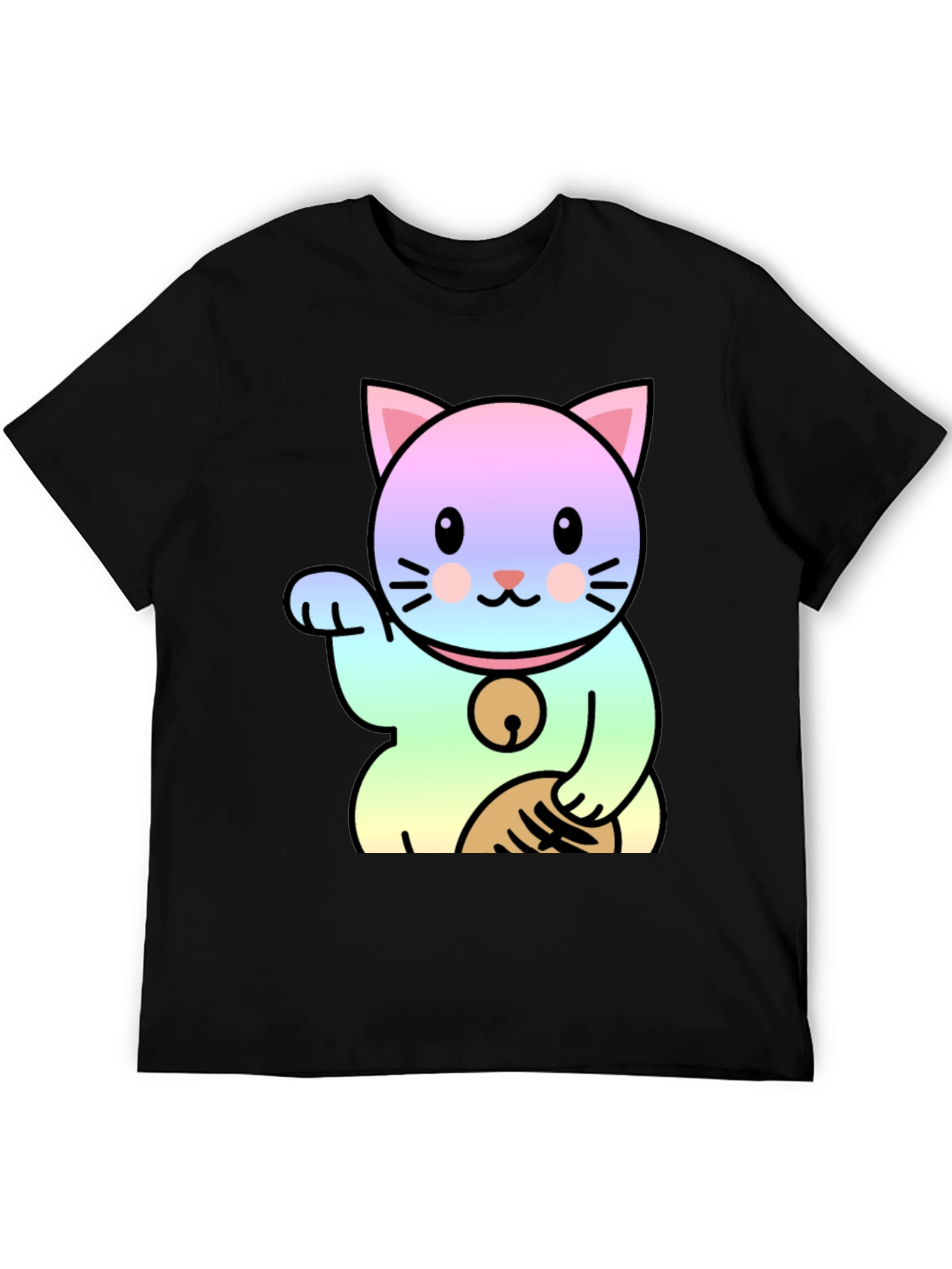Lucky Cat Graphic Tee - Kawaii Style