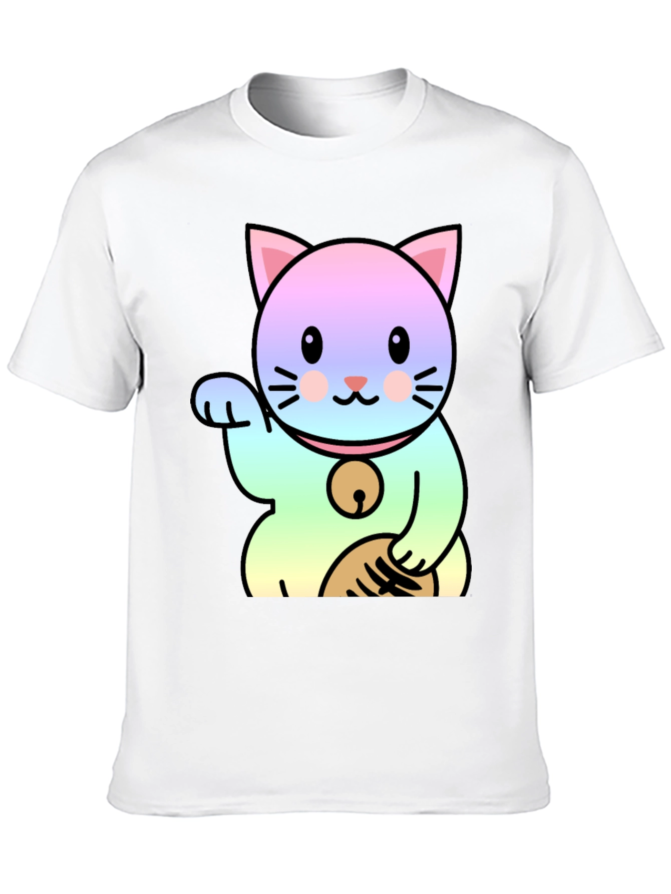 Lucky Cat Graphic Tee - Kawaii Style