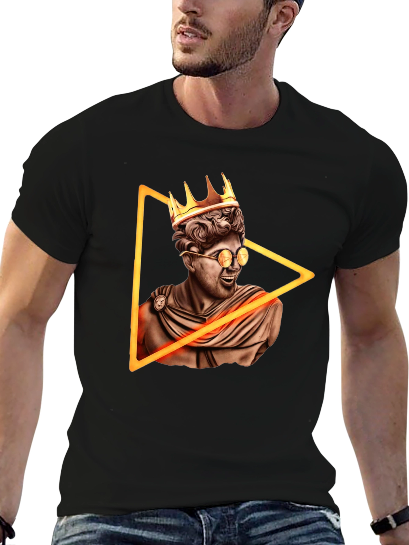 King Bust Graphic Tee - Black Trendy T-Shirt