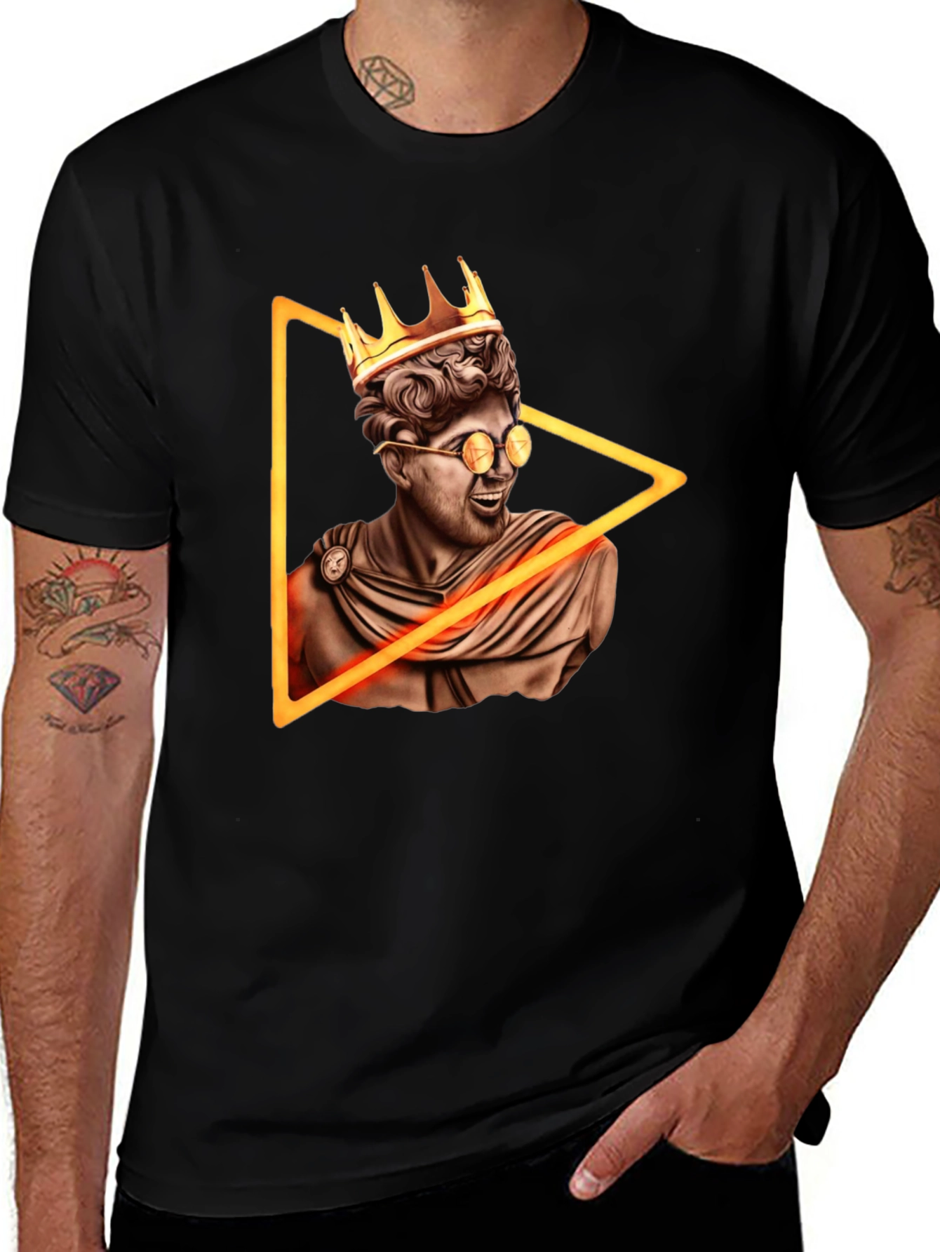 King Bust Graphic Tee - Black Trendy T-Shirt