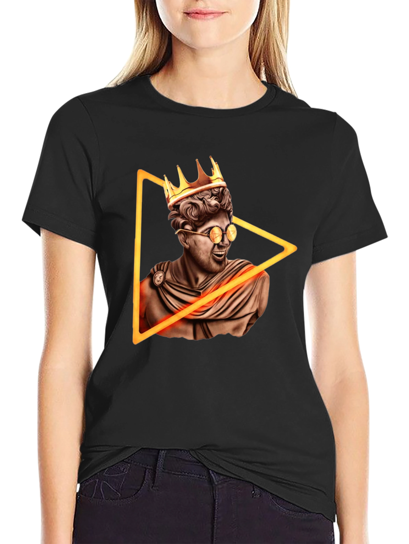 King Bust Graphic Tee - Black Trendy T-Shirt