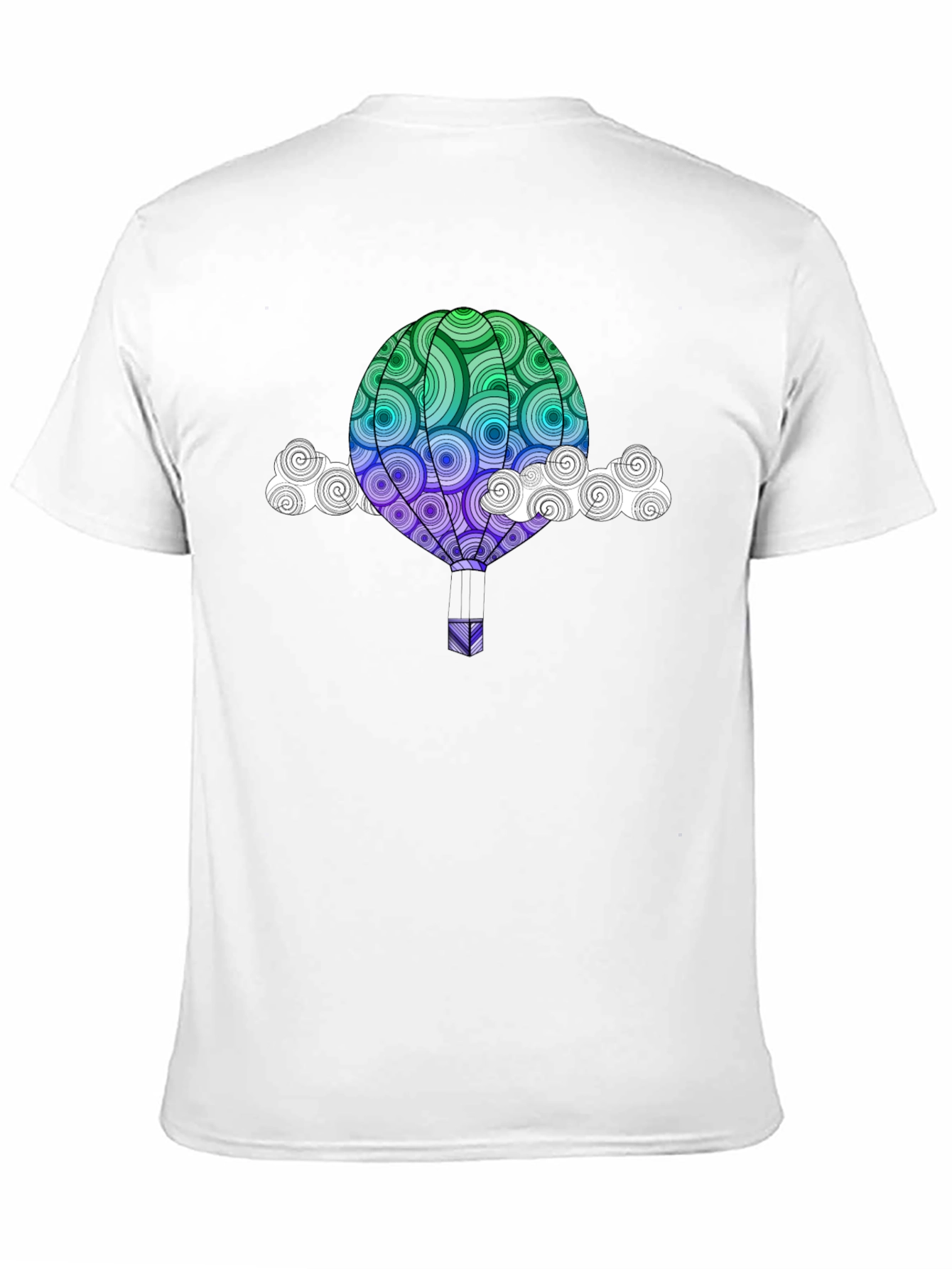 Hot Air Balloon Graphic Tee - Mens Black T-Shirt
