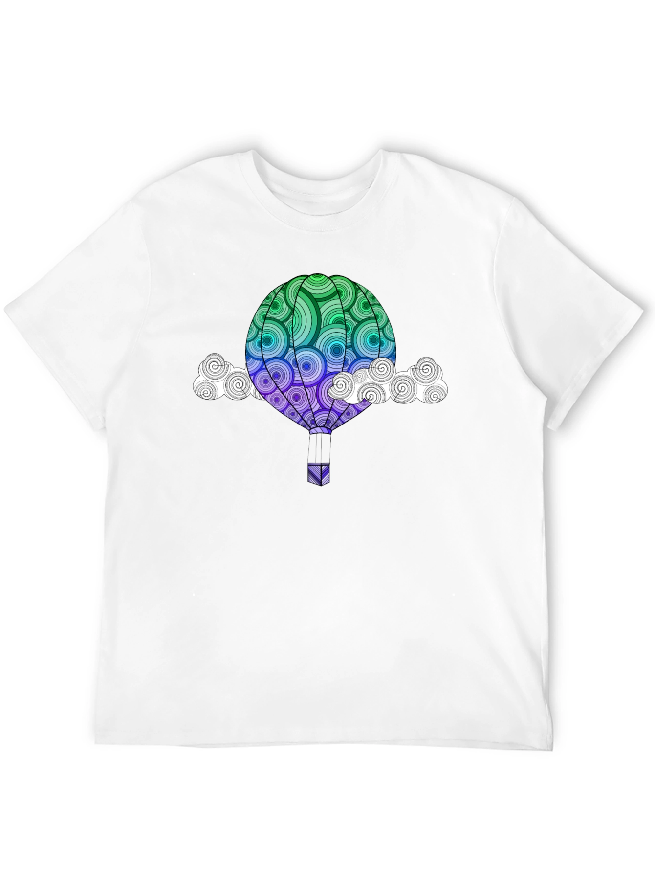 Hot Air Balloon Graphic Tee - Mens Black T-Shirt