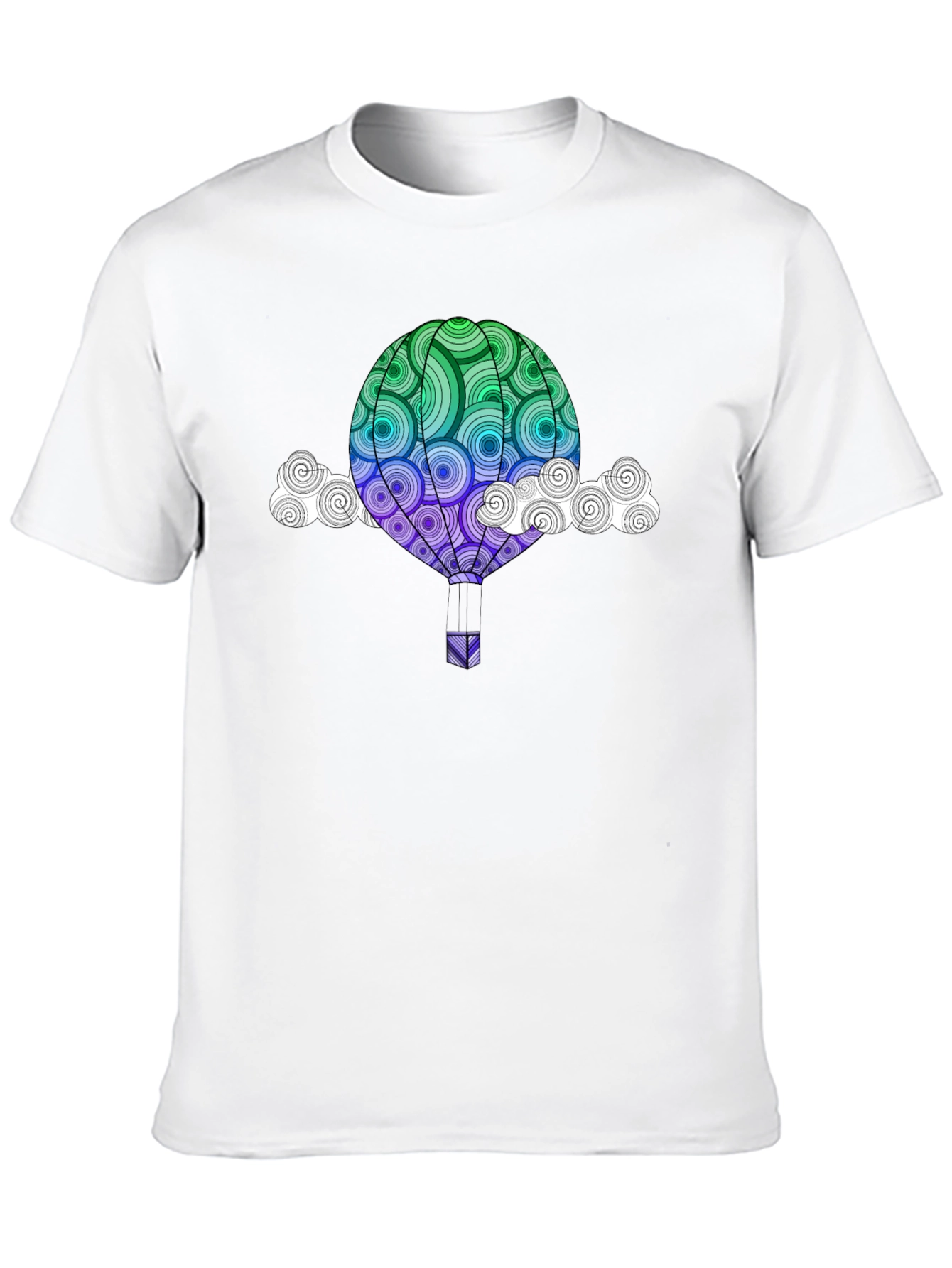 Hot Air Balloon Graphic Tee - Mens Black T-Shirt
