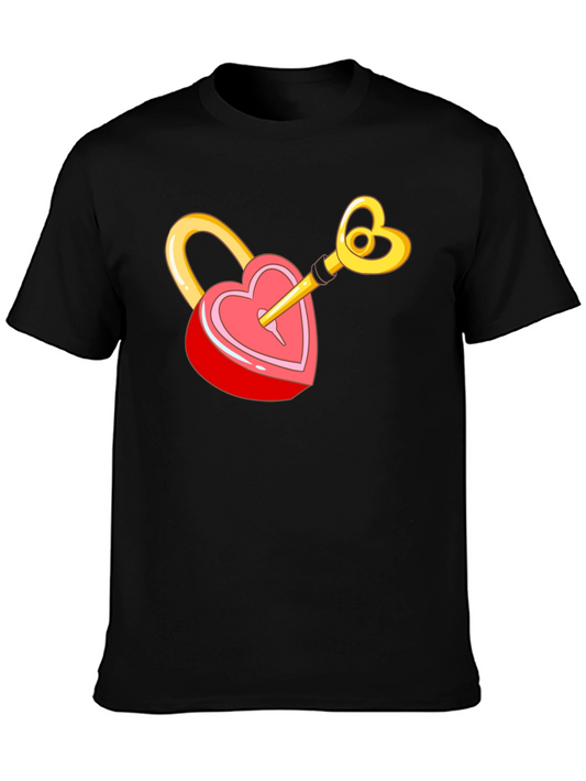 Heart Lock & Key Graphic T-Shirt - Love Unlocked