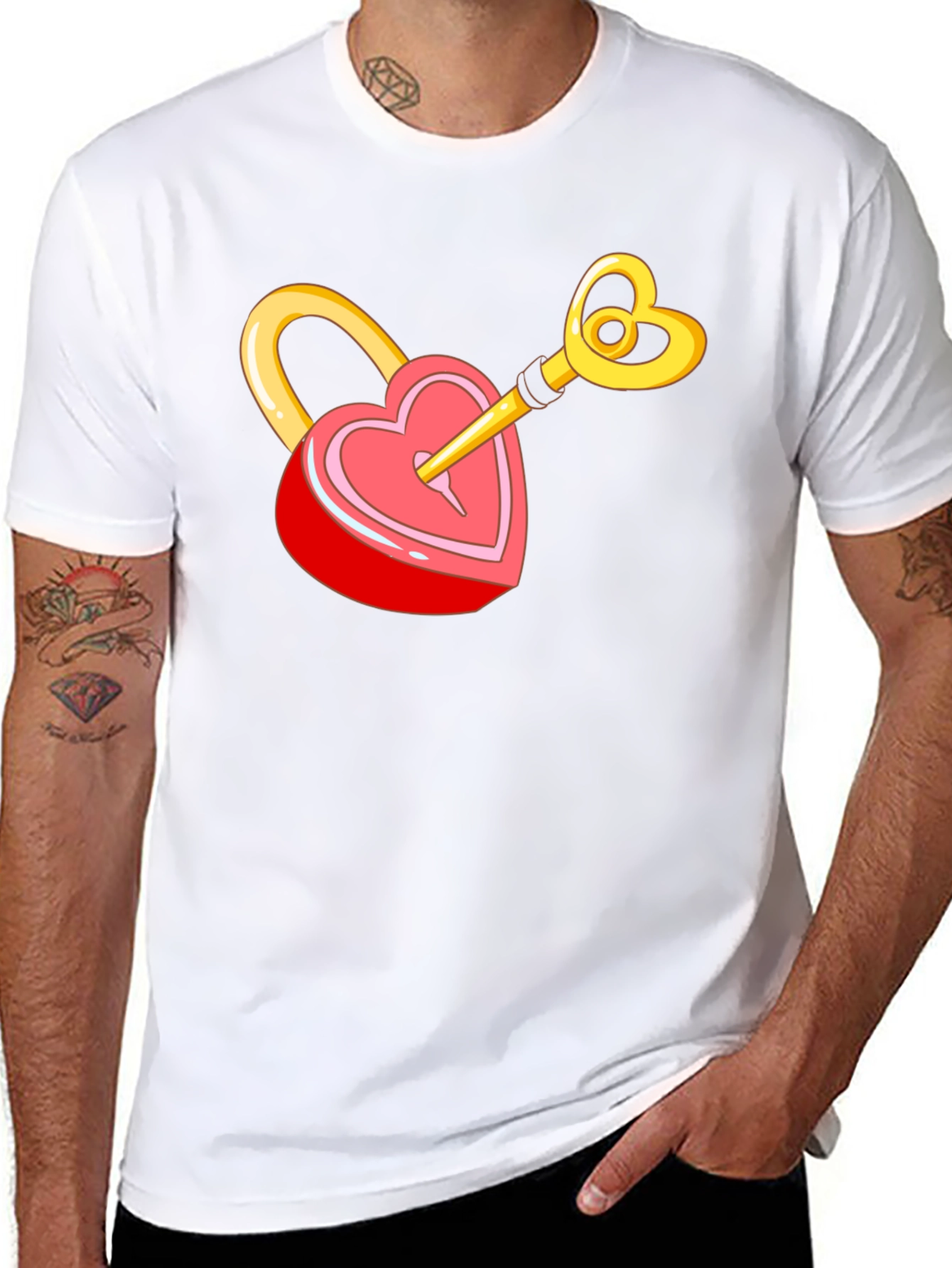 Heart Lock & Key Graphic T-Shirt - Love Unlocked