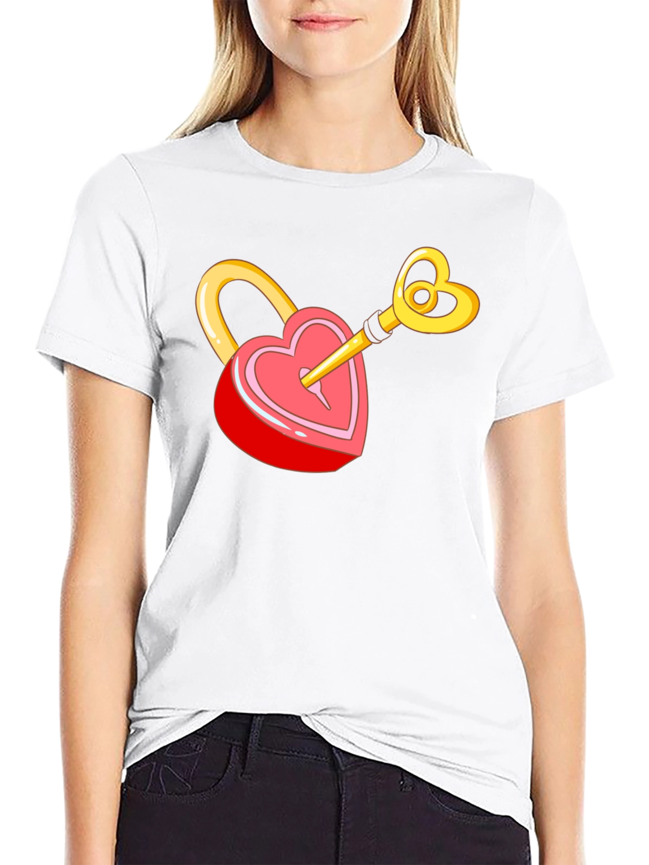 Heart Lock & Key Graphic T-Shirt - Love Unlocked