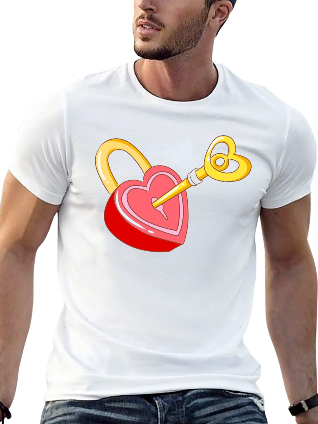 Heart Lock & Key Graphic T-Shirt - Love Unlocked