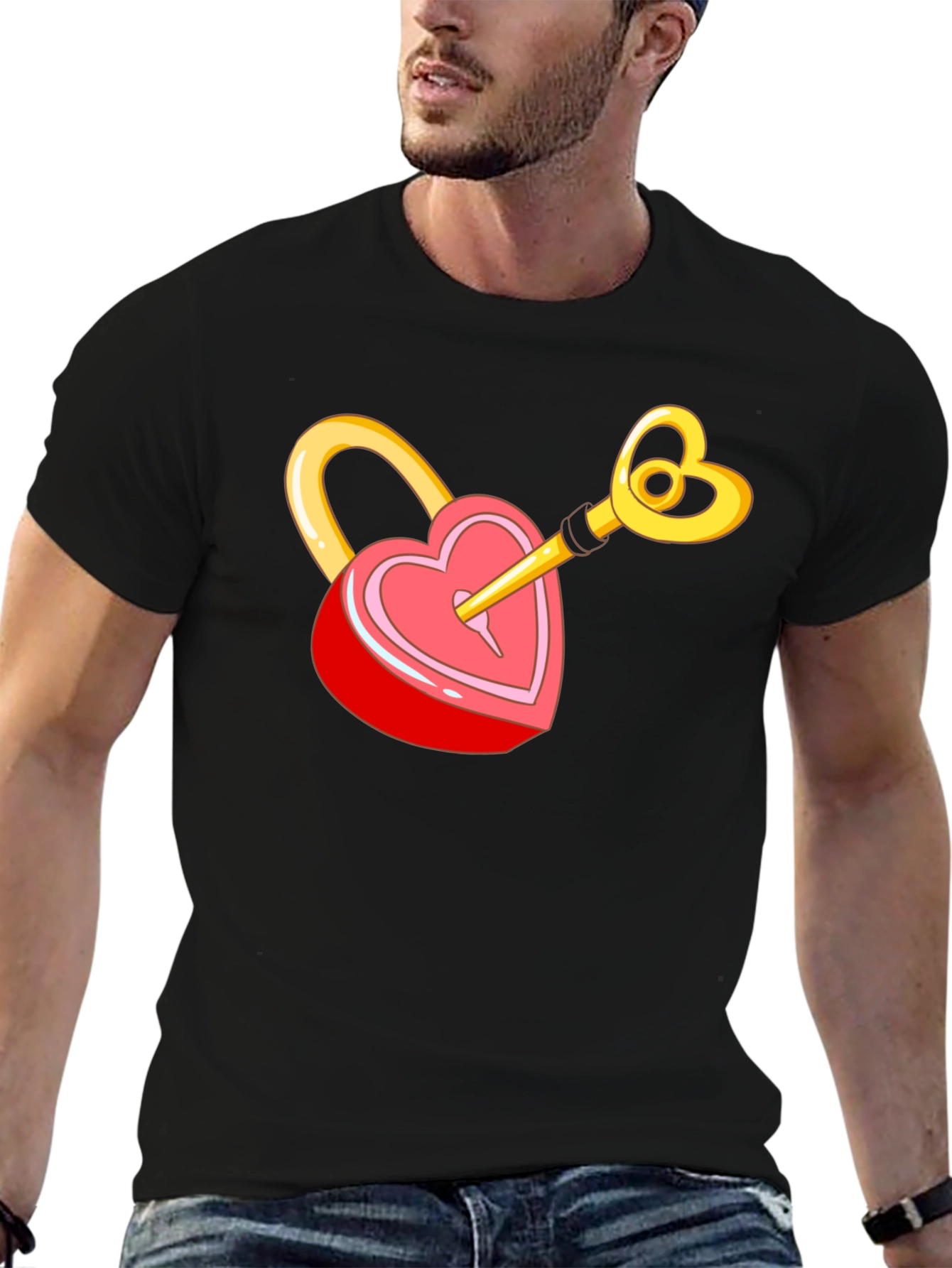 Heart Lock & Key Graphic T-Shirt - Love Unlocked