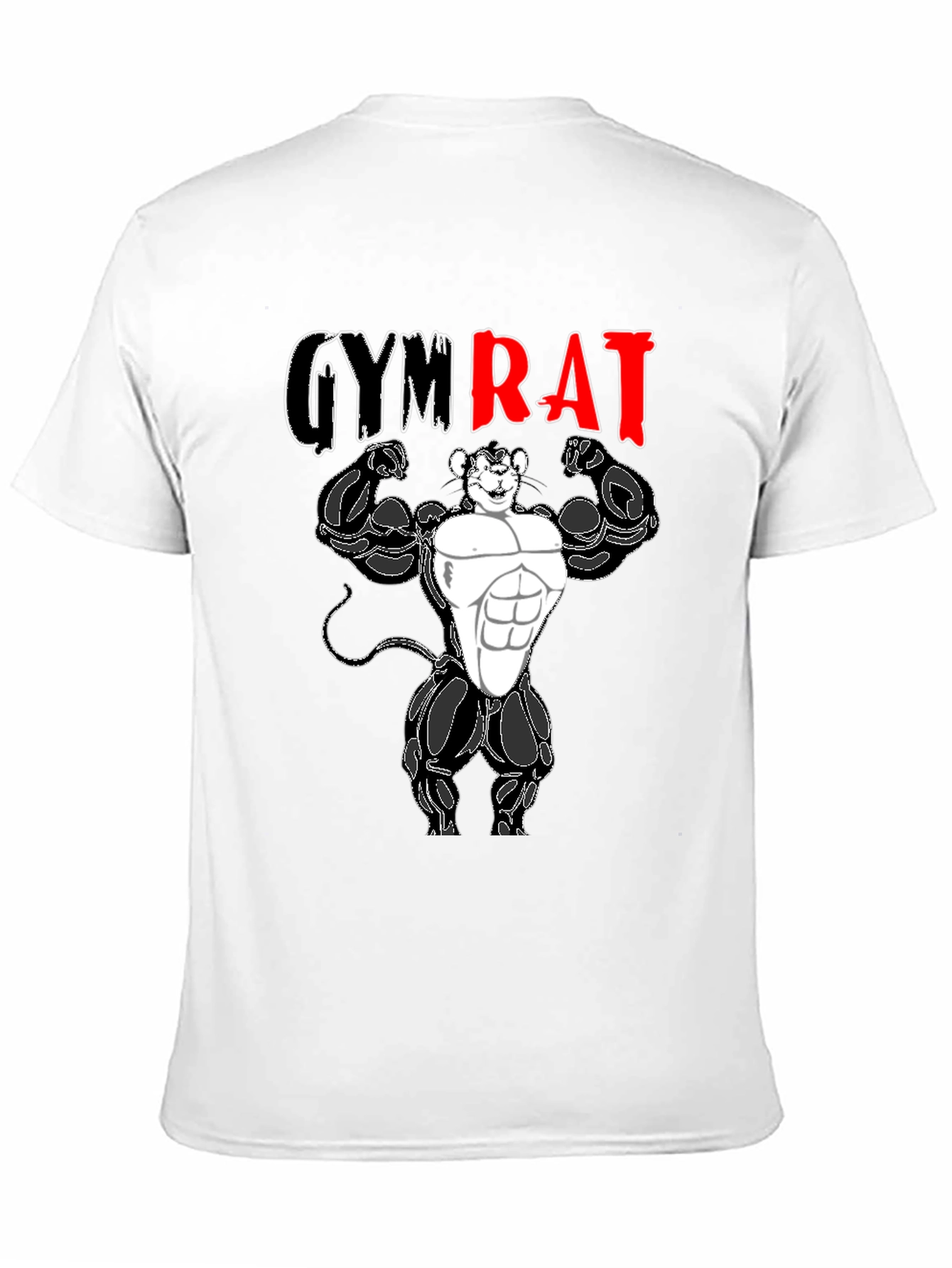 Gym Rat T-Shirt - Black Cotton Graphic Tee