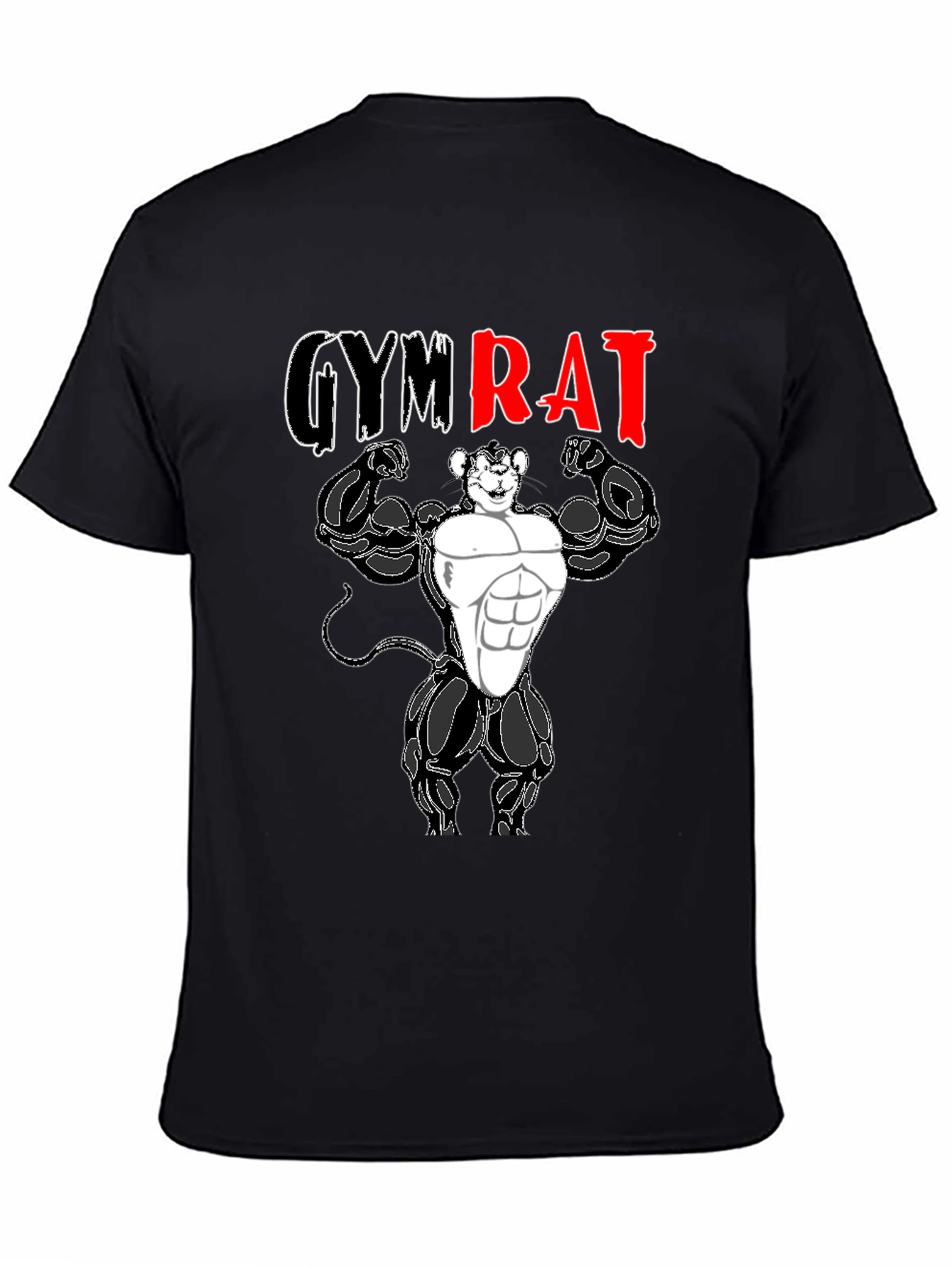 Gym Rat T-Shirt - Black Cotton Graphic Tee