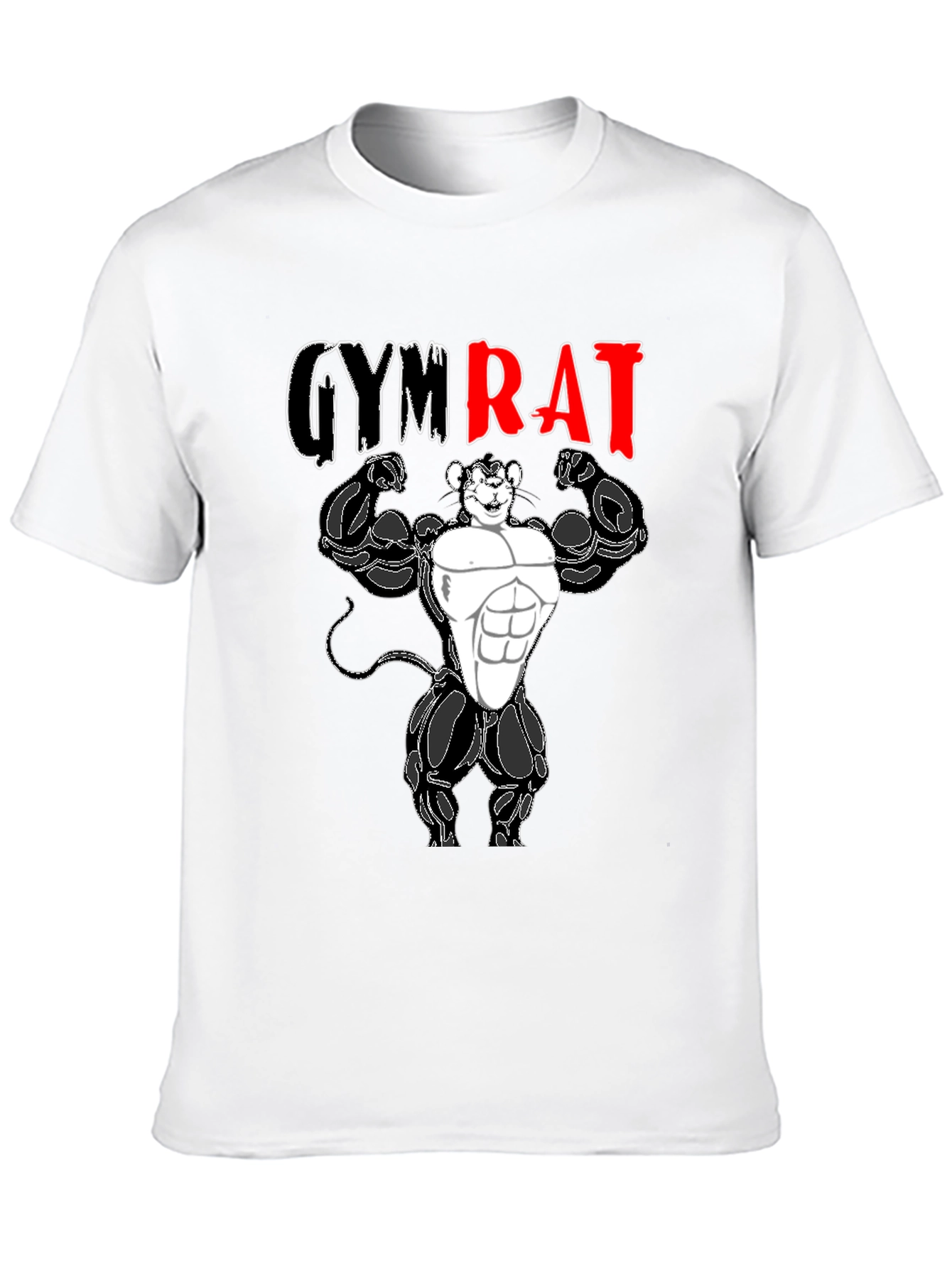 Gym Rat T-Shirt - Black Cotton Graphic Tee