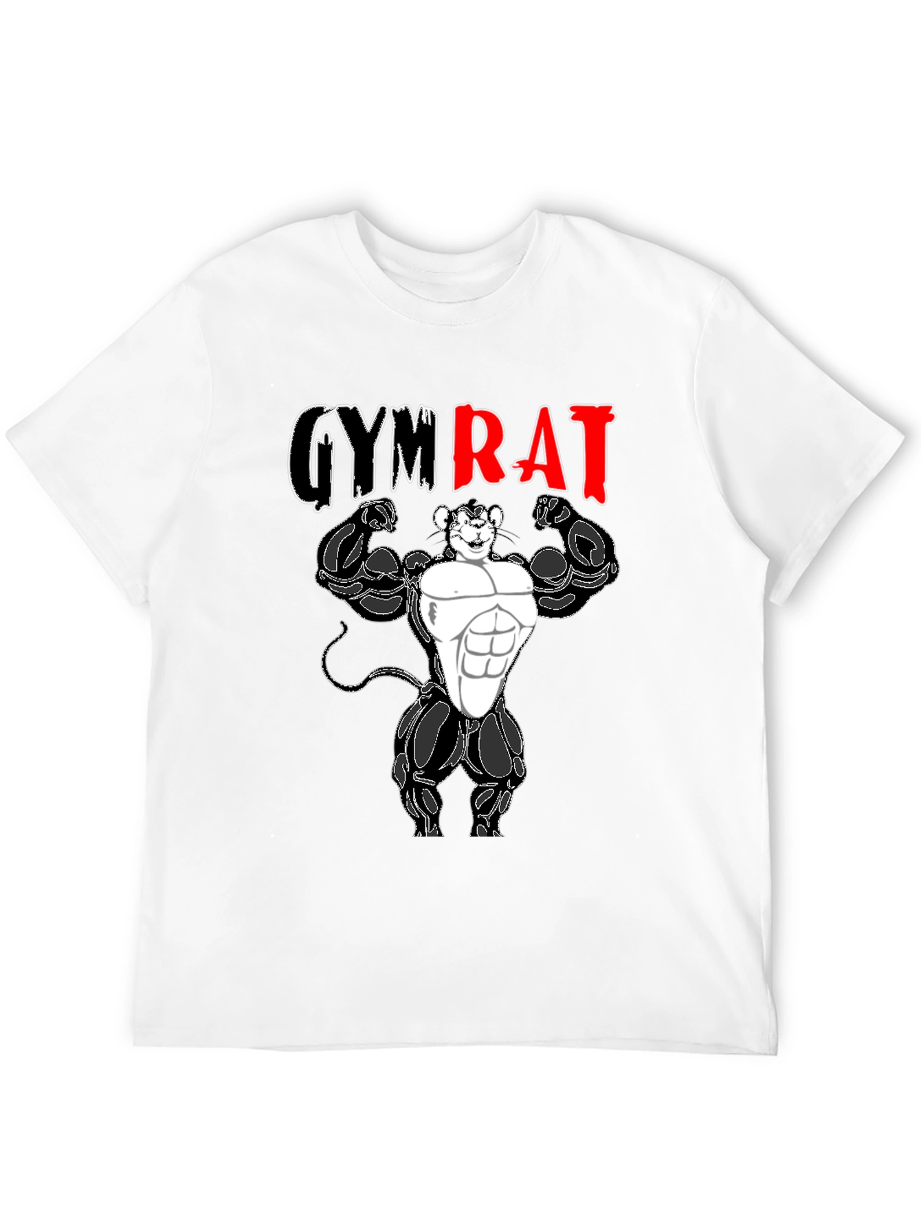 Gym Rat T-Shirt - Black Cotton Graphic Tee