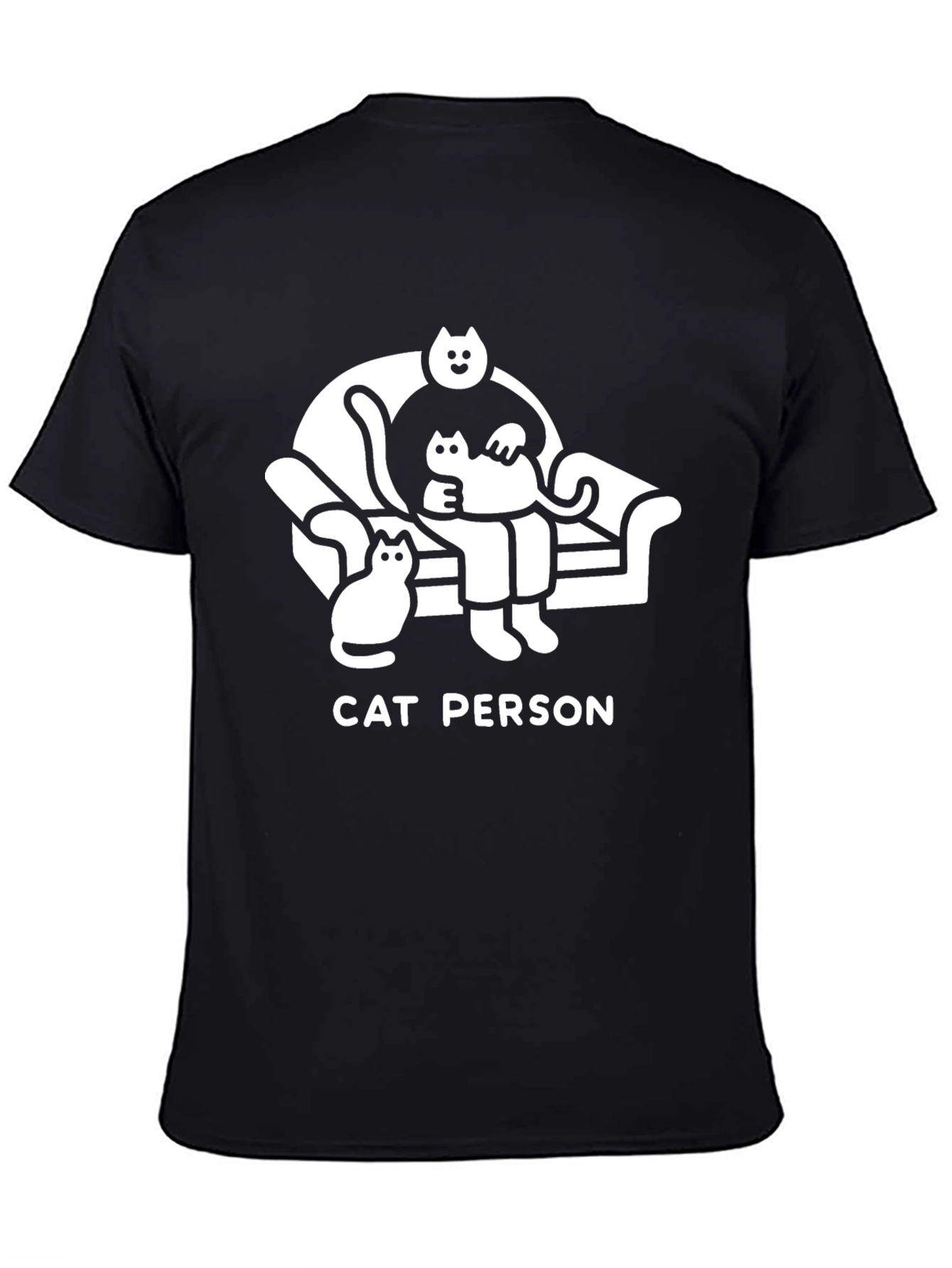 Cat Person T-Shirt - Black Graphic Tee
