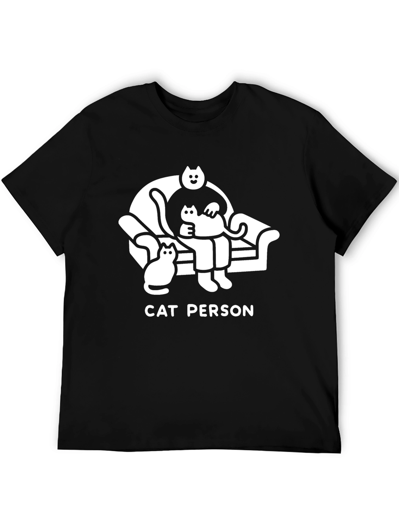 Cat Person T-Shirt - Black Graphic Tee