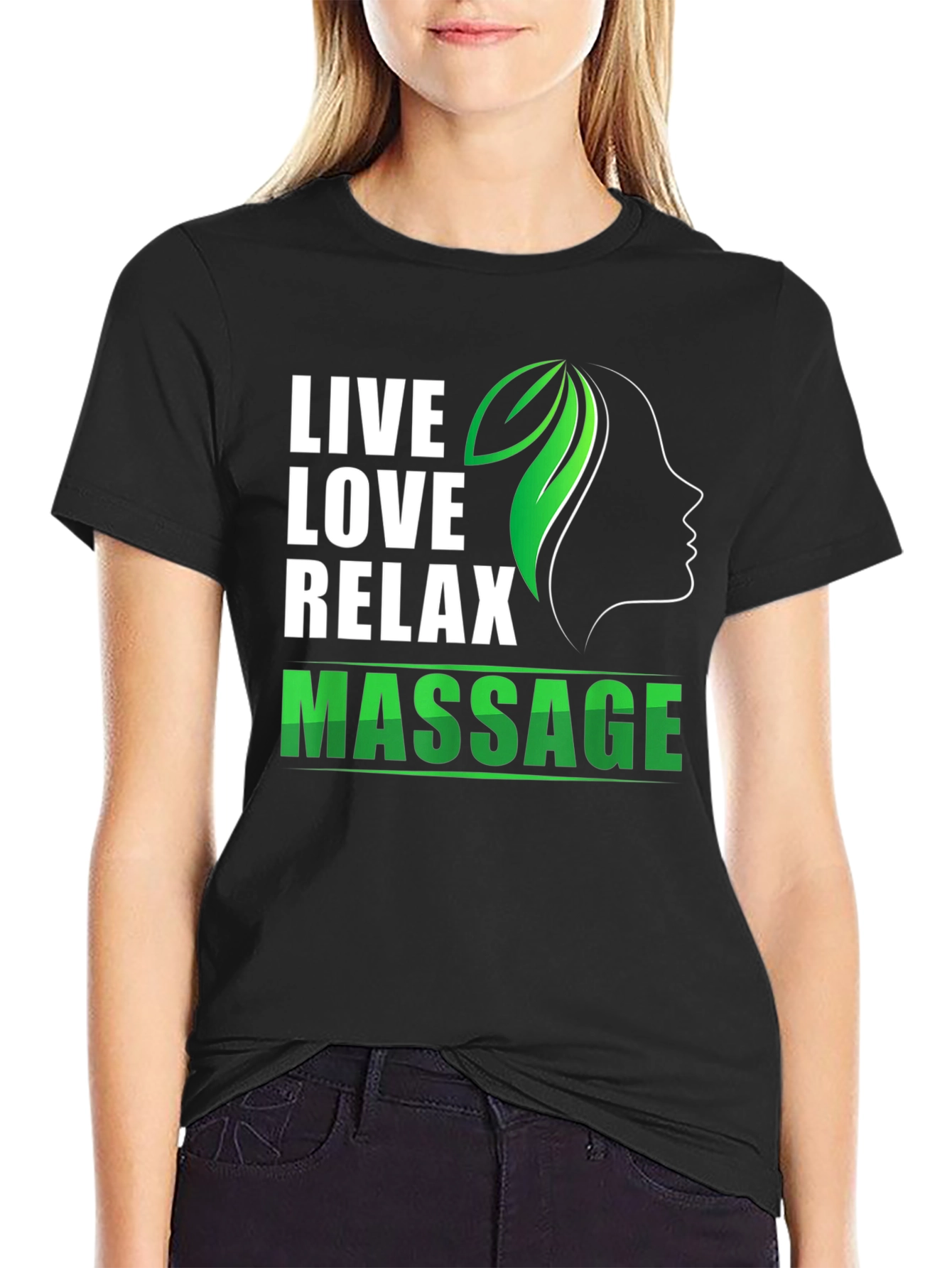 Live Love Relax Massage T-Shirt - Black