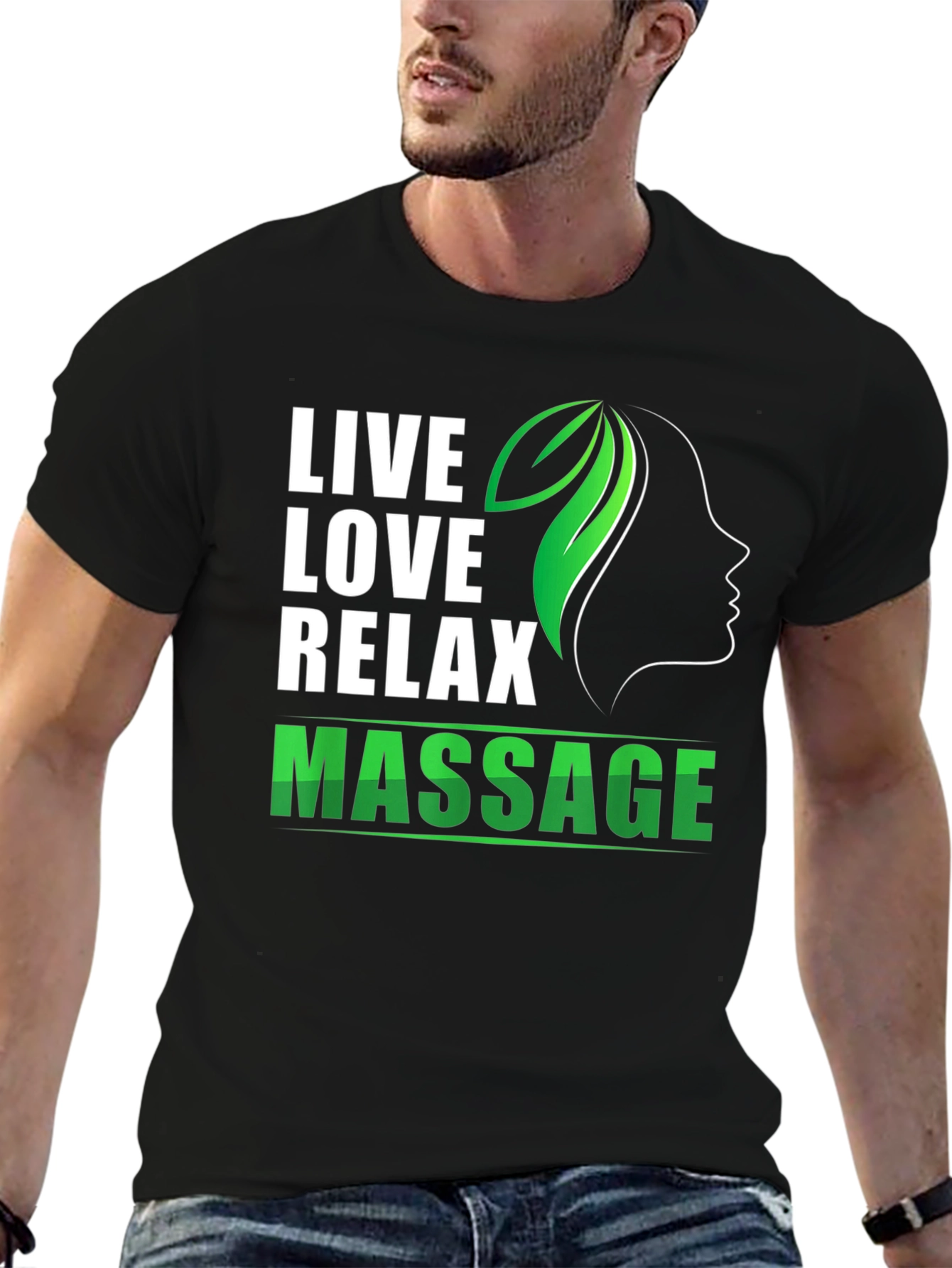 Live Love Relax Massage T-Shirt - Black