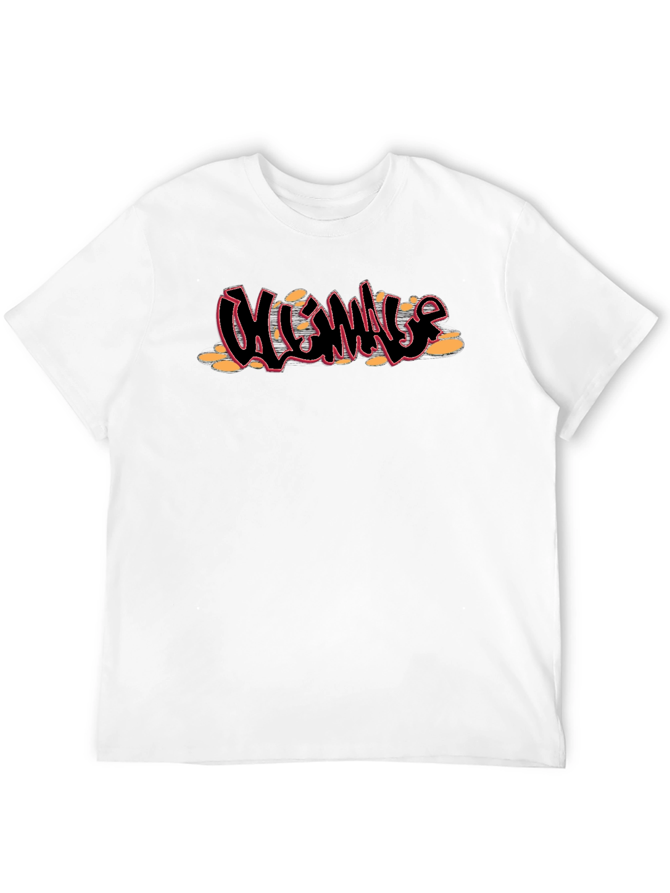 Black T-Shirt with Graffiti Style Design
