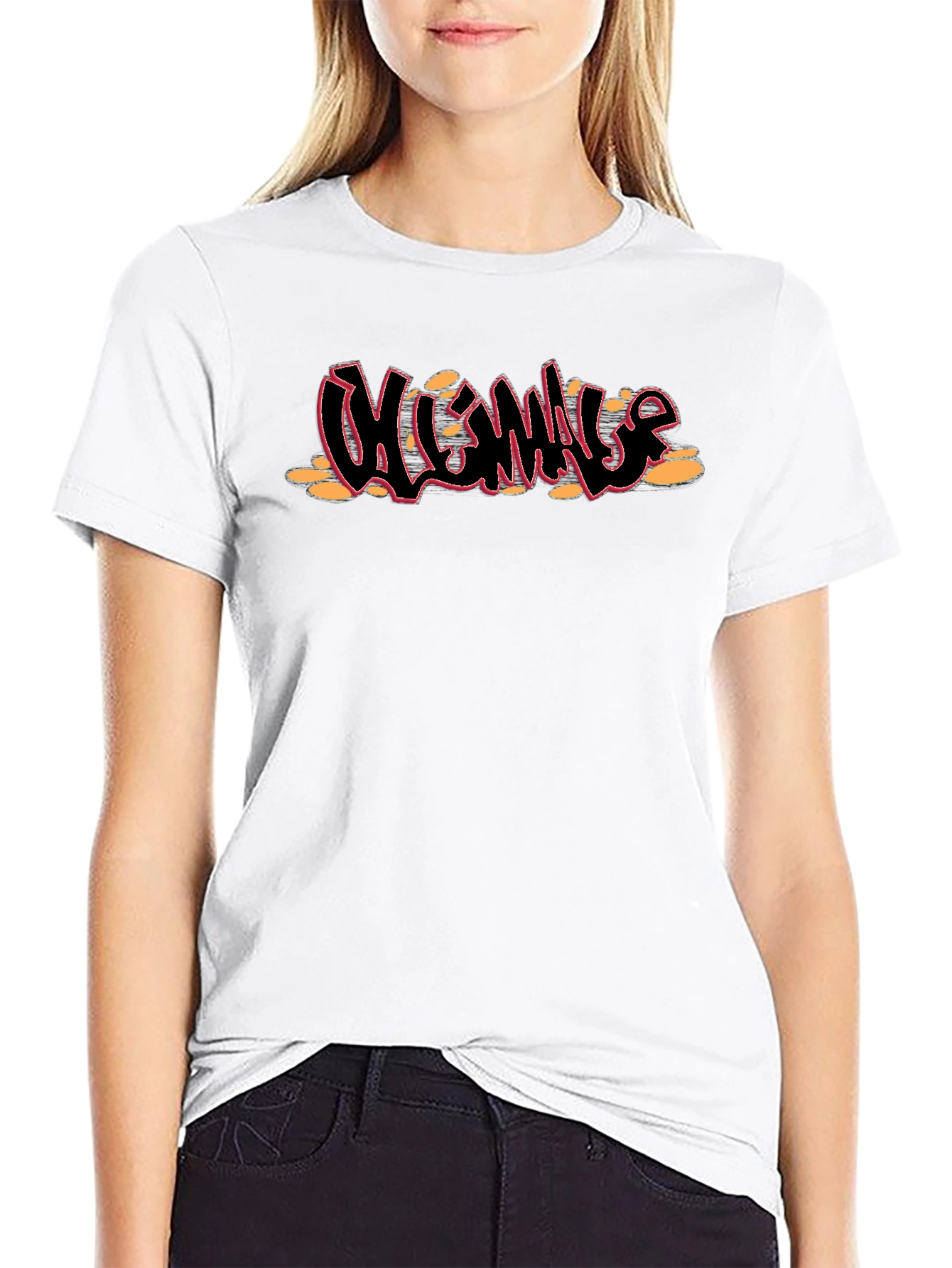 Black T-Shirt with Graffiti Style Design