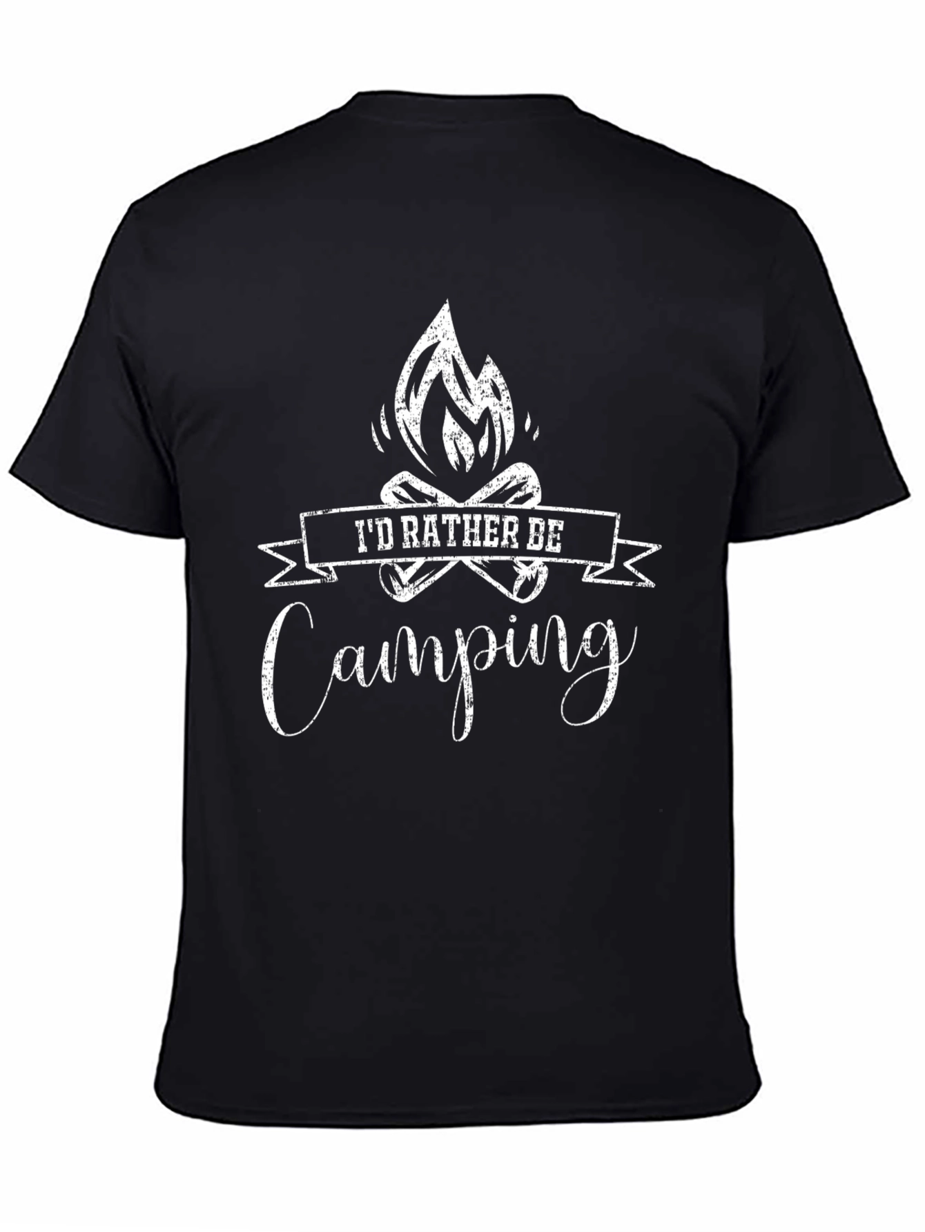Id Rather Be Camping T-Shirt - Black Cotton Blend