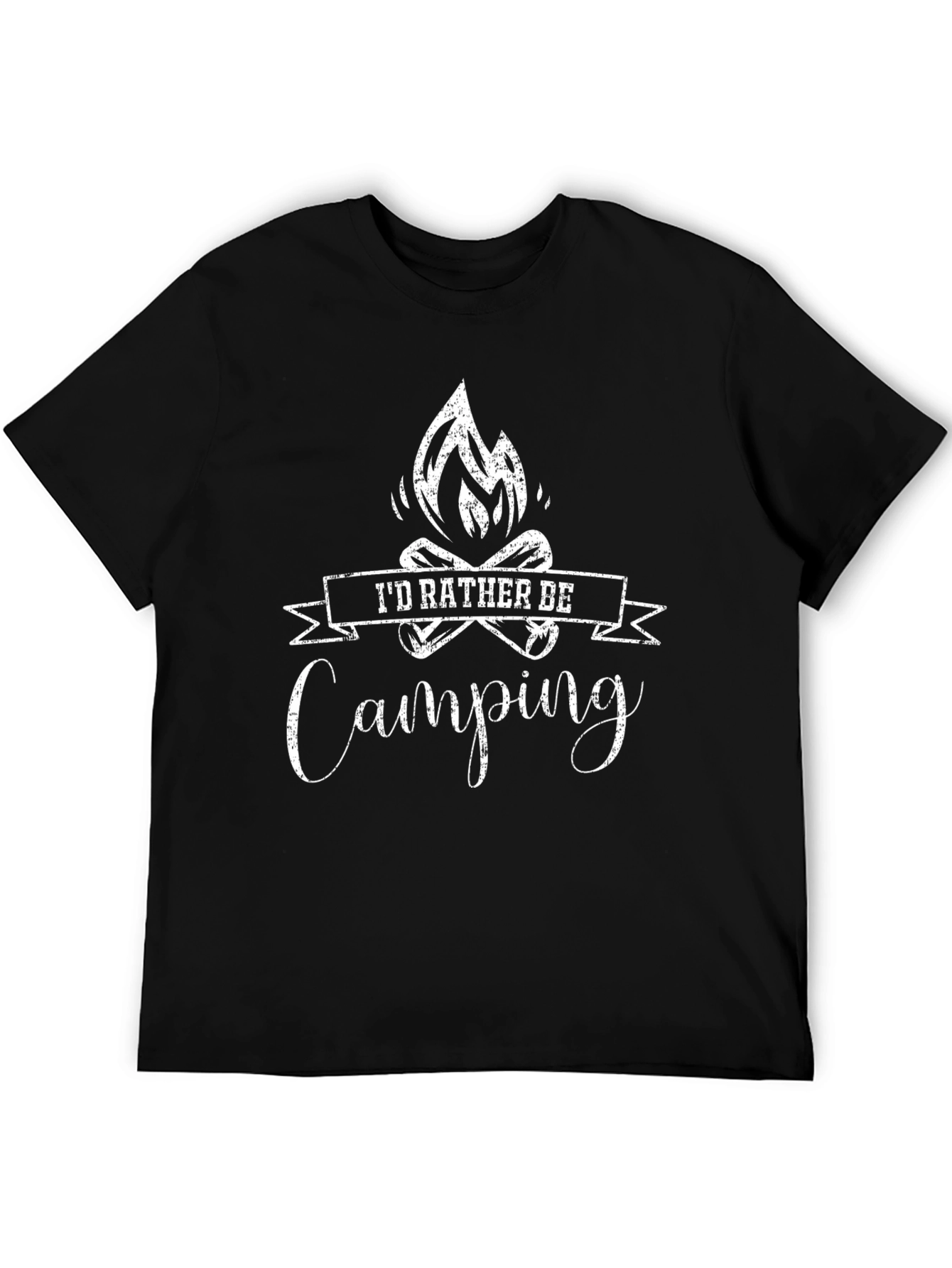 Id Rather Be Camping T-Shirt - Black Cotton Blend