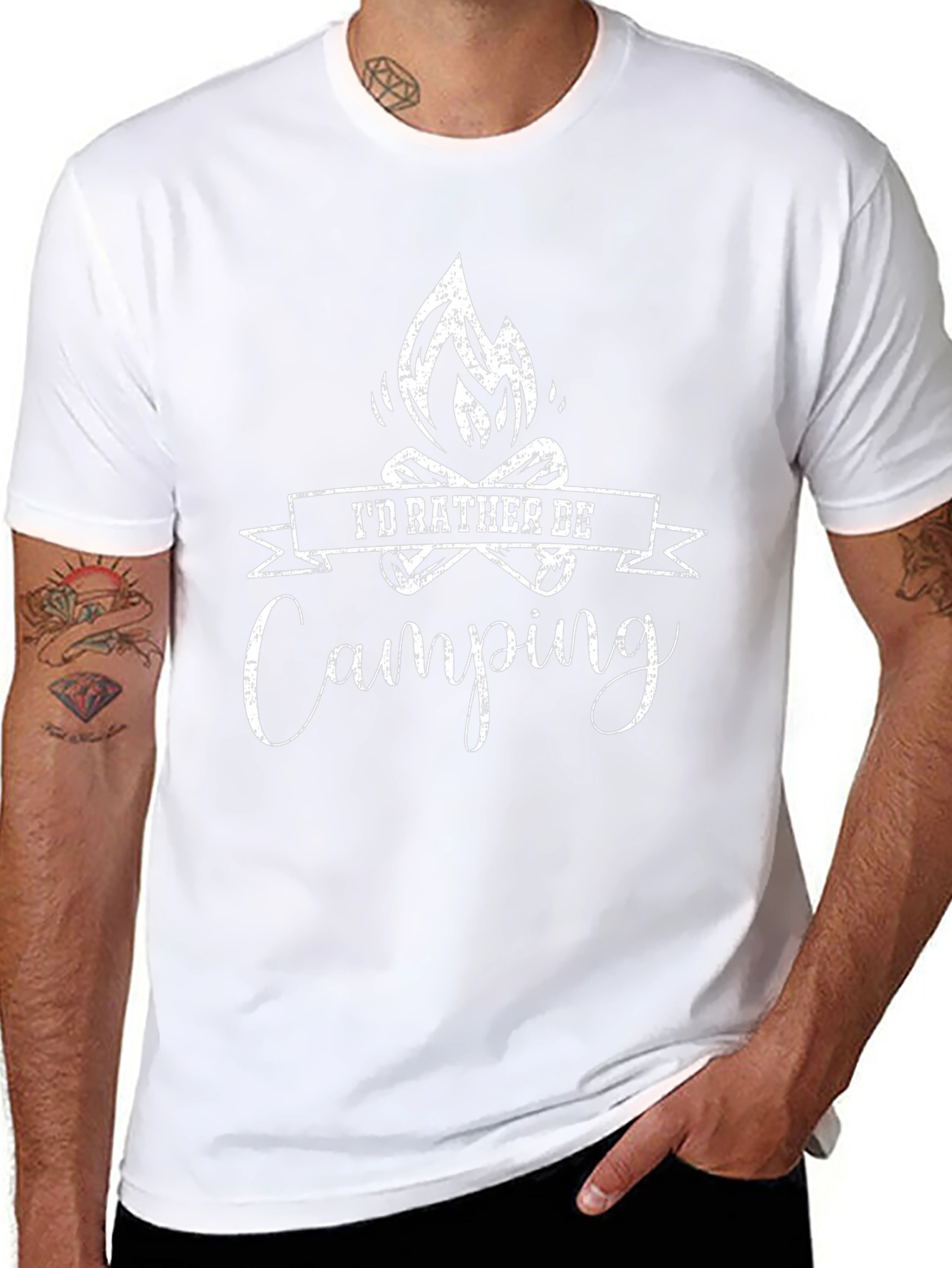Id Rather Be Camping T-Shirt - Black Cotton Blend