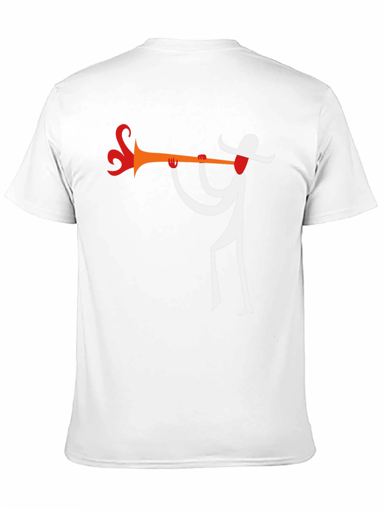 Abstract Trumpet Player Graphic T-Shirt - Black