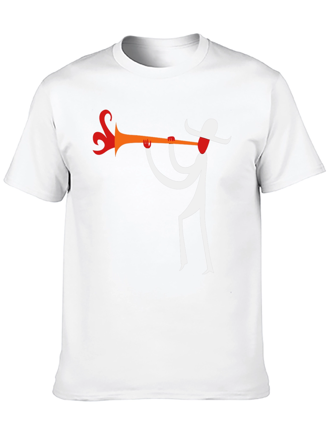 Abstract Trumpet Player Graphic T-Shirt - Black