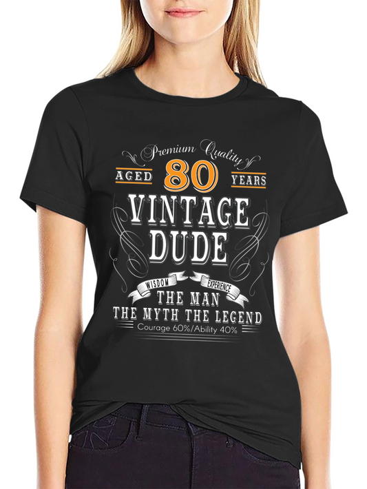 Vintage Dude 80th Birthday Premium Quality T-Shirt