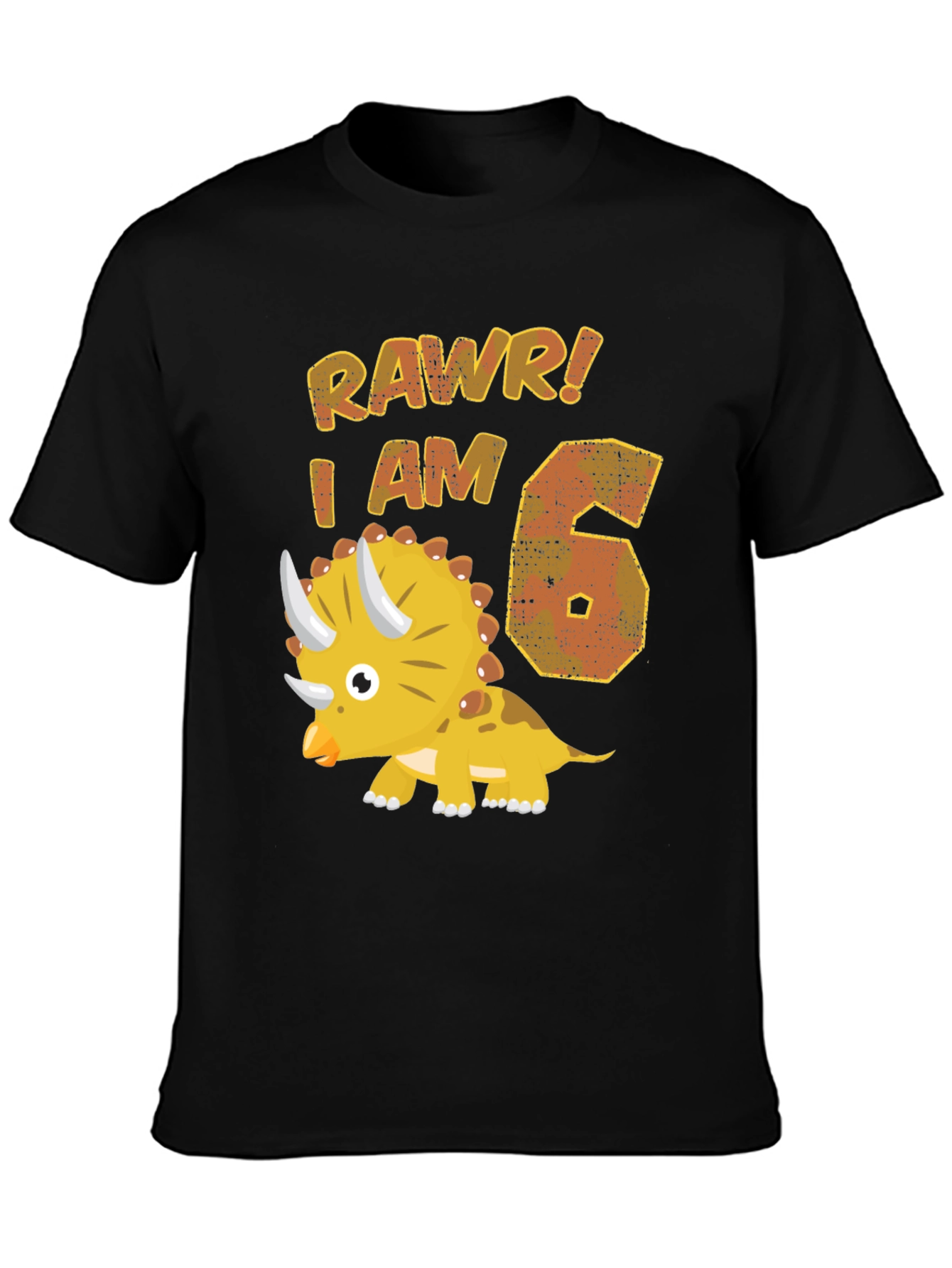 Dinosaur Birthday T-Shirt - Rawr I am 6