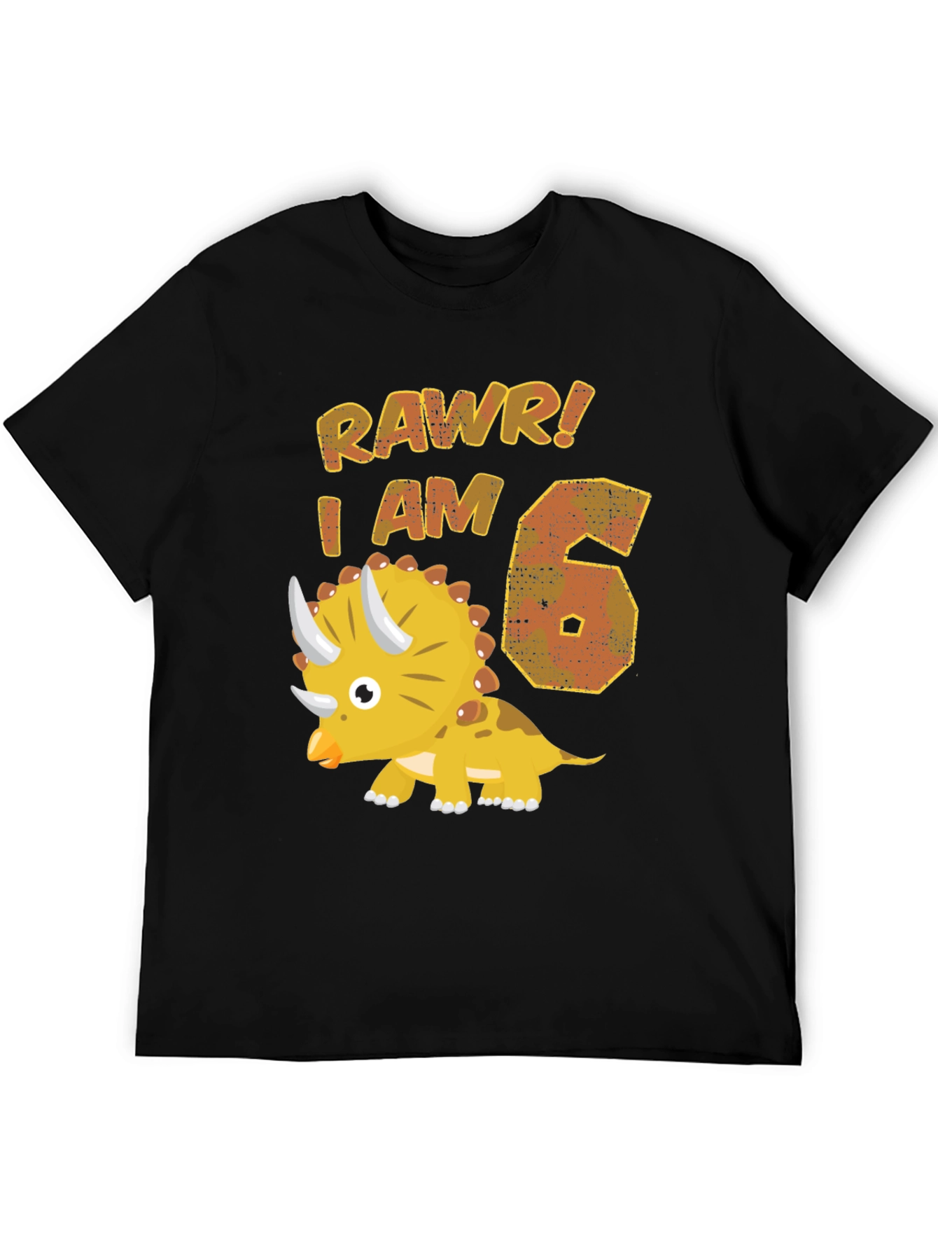 Dinosaur Birthday T-Shirt - Rawr I am 6