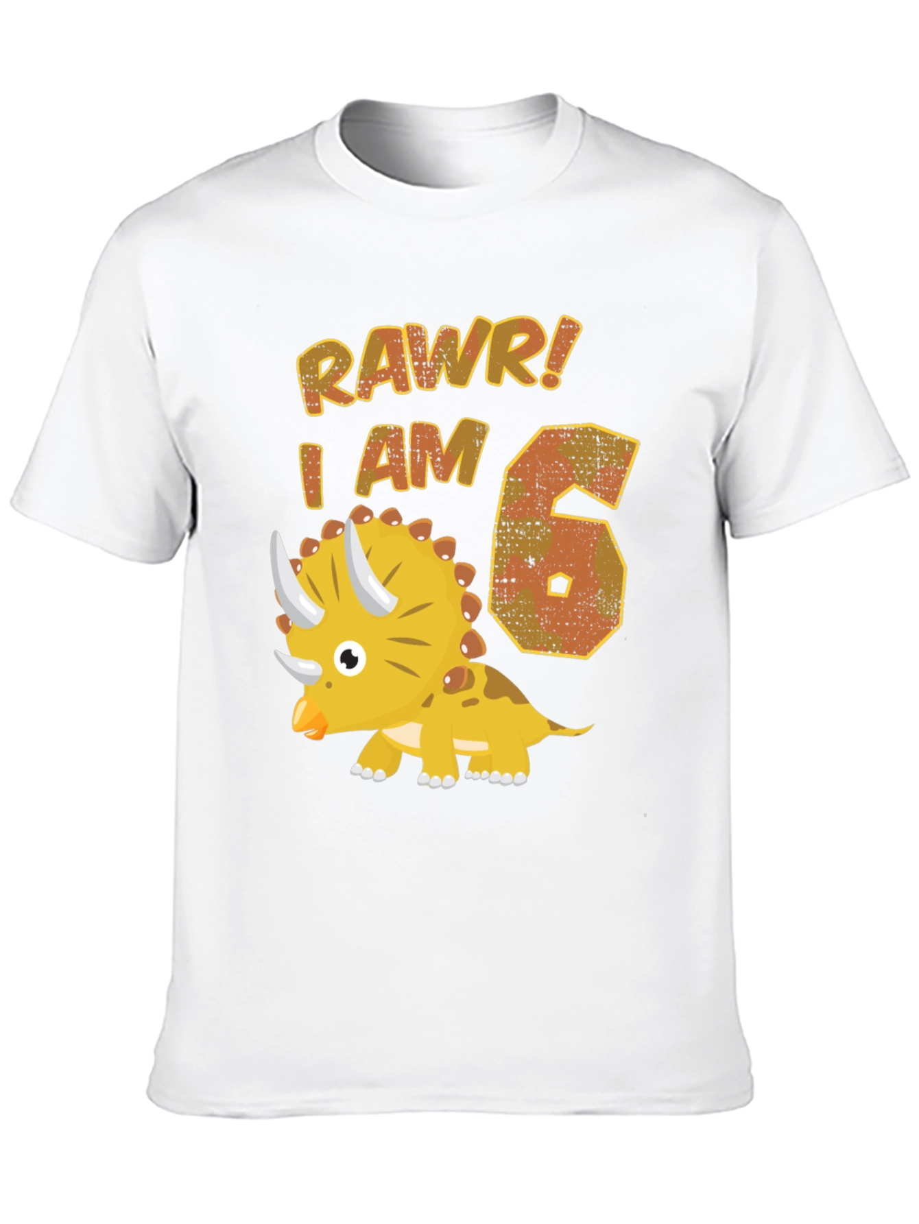 Dinosaur Birthday T-Shirt - Rawr I am 6