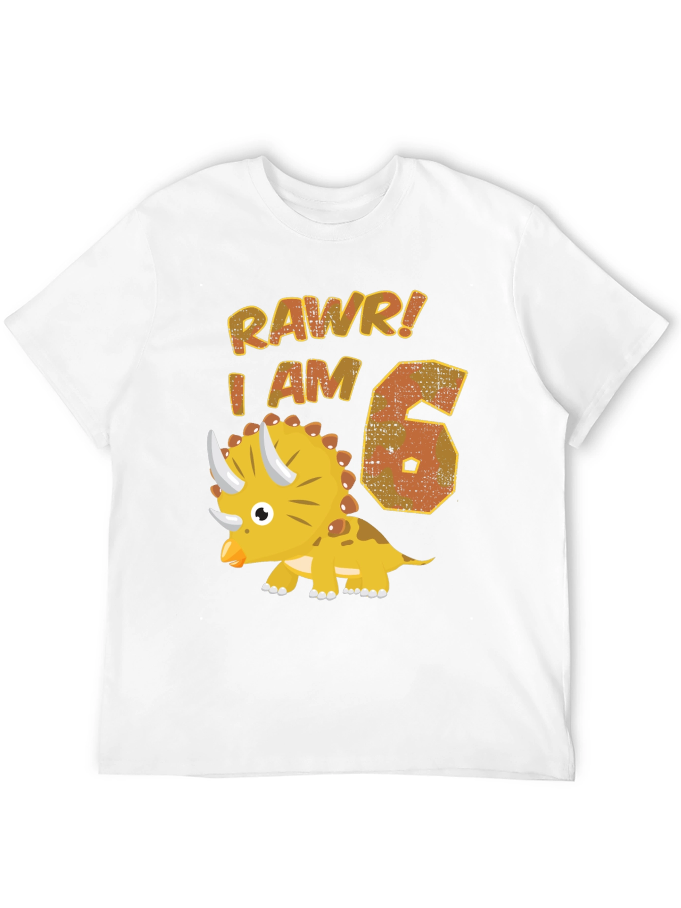 Dinosaur Birthday T-Shirt - Rawr I am 6