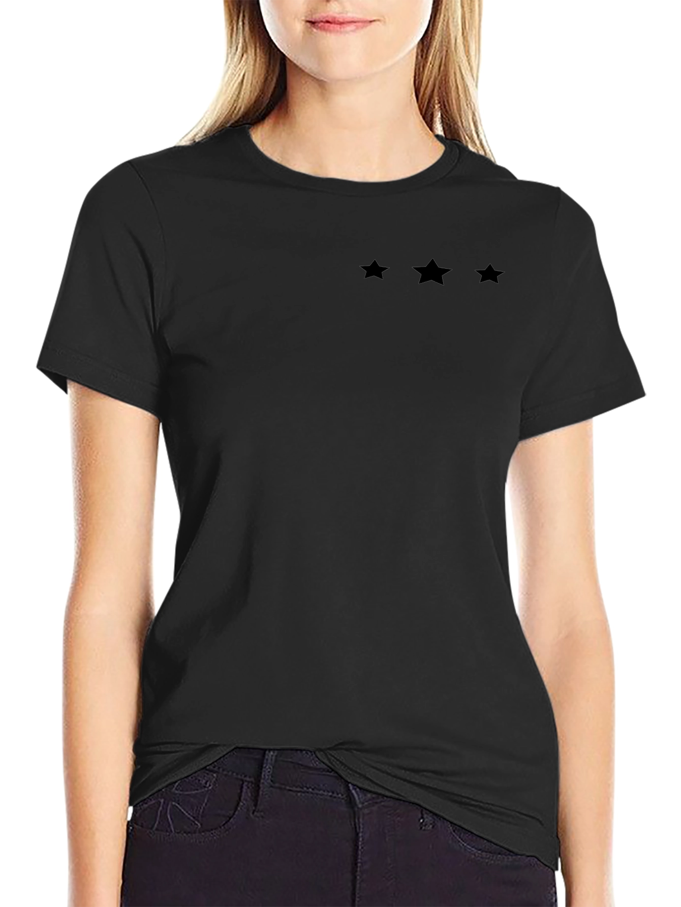 Mens Black T-Shirt with Star Design