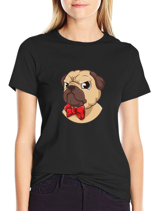 Cute Pug Bow Tie T-Shirt – Adorable Dog Lover Graphic Tee Gift