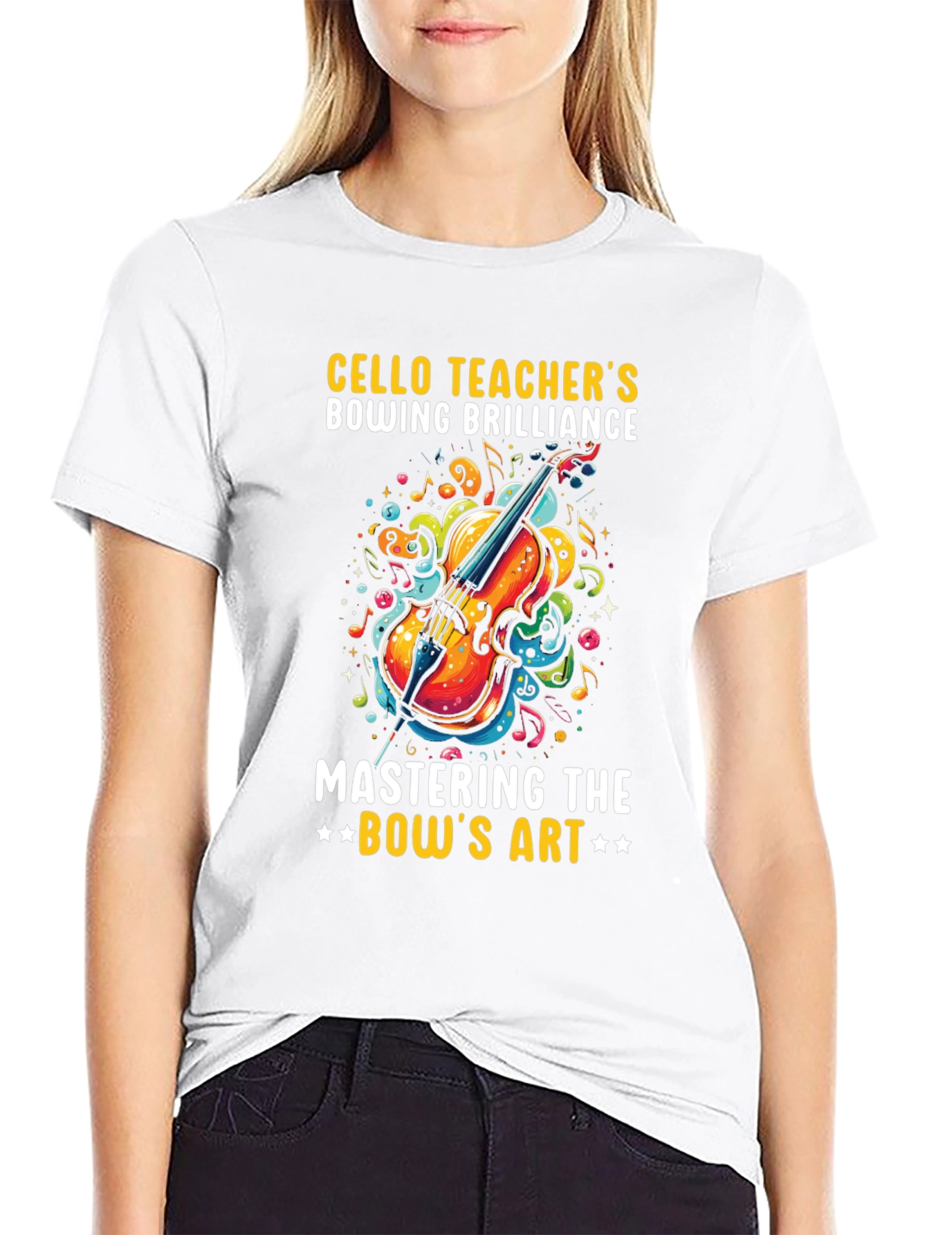 Cello Teacher Bowing Brilliance Graphic Tee