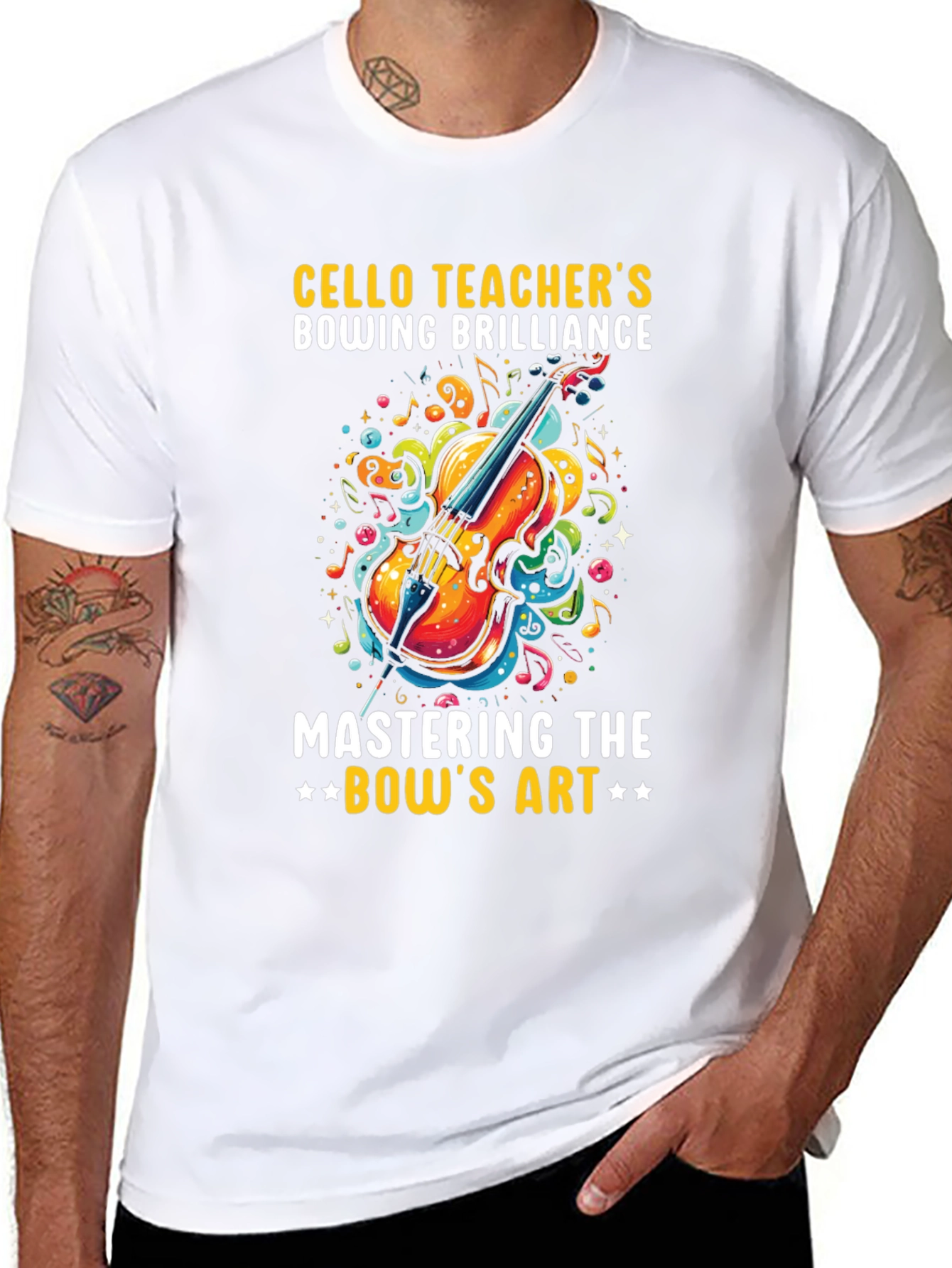Cello Teacher Bowing Brilliance Graphic Tee