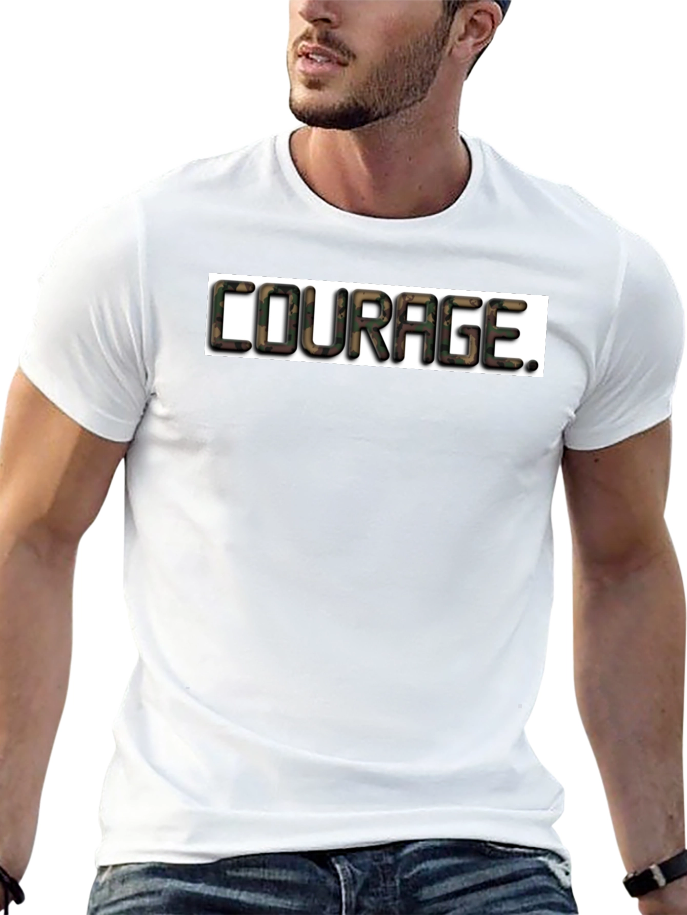 Courage Camo Graphic T-Shirt - Black