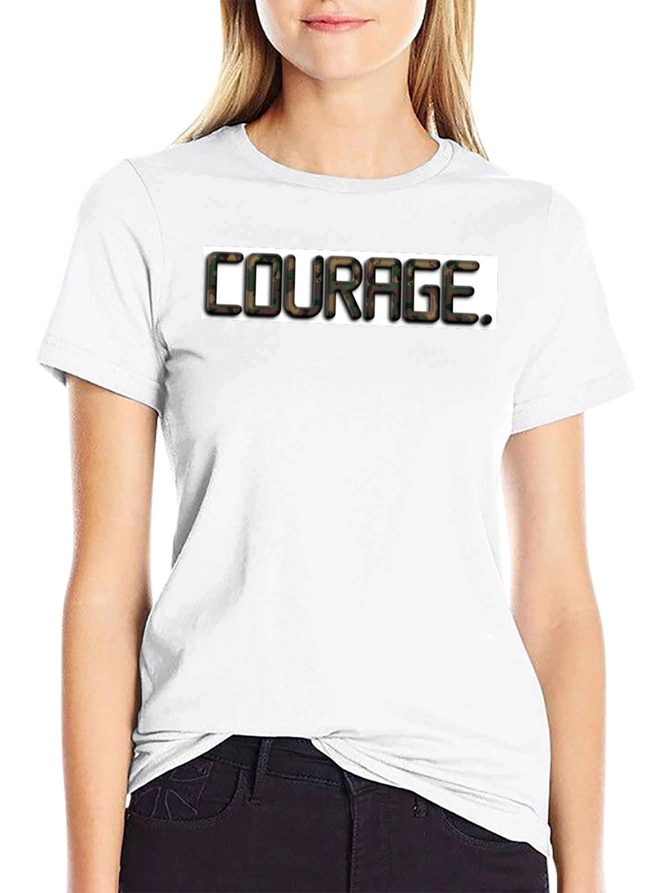 Courage Camo Graphic T-Shirt - Black